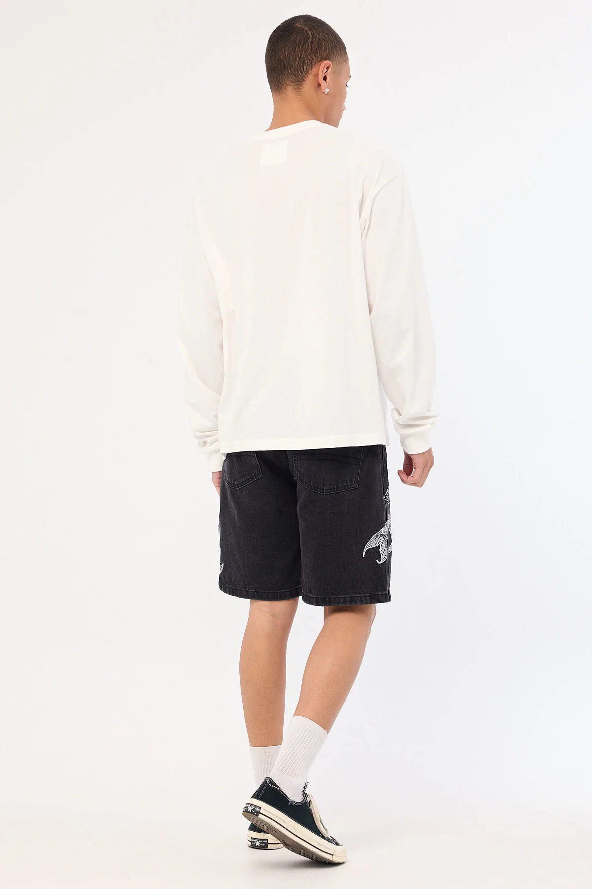Common Need Koi Fish Refine Denim Jort Storm Black - Image 5