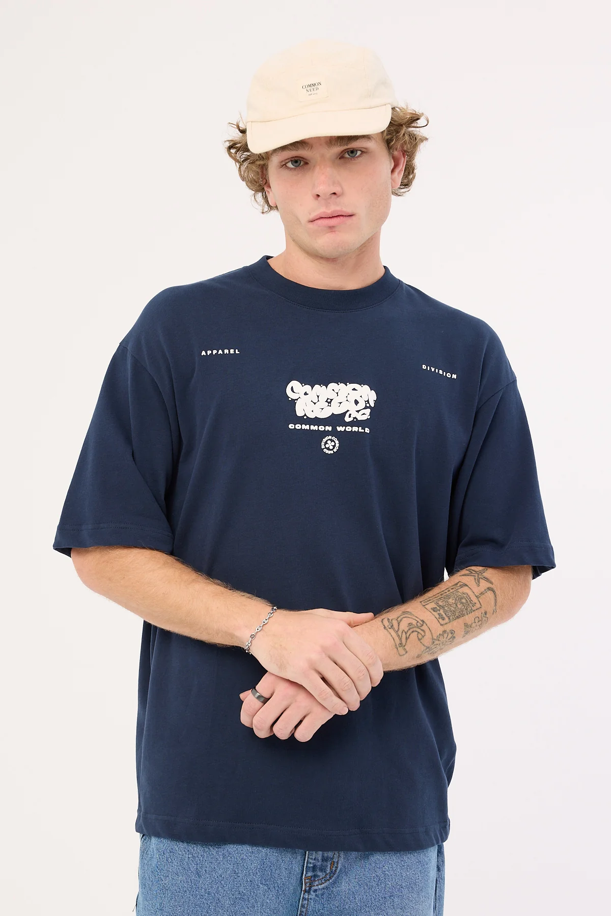 Common Need Leisure Brushed Boxy Tee Navy