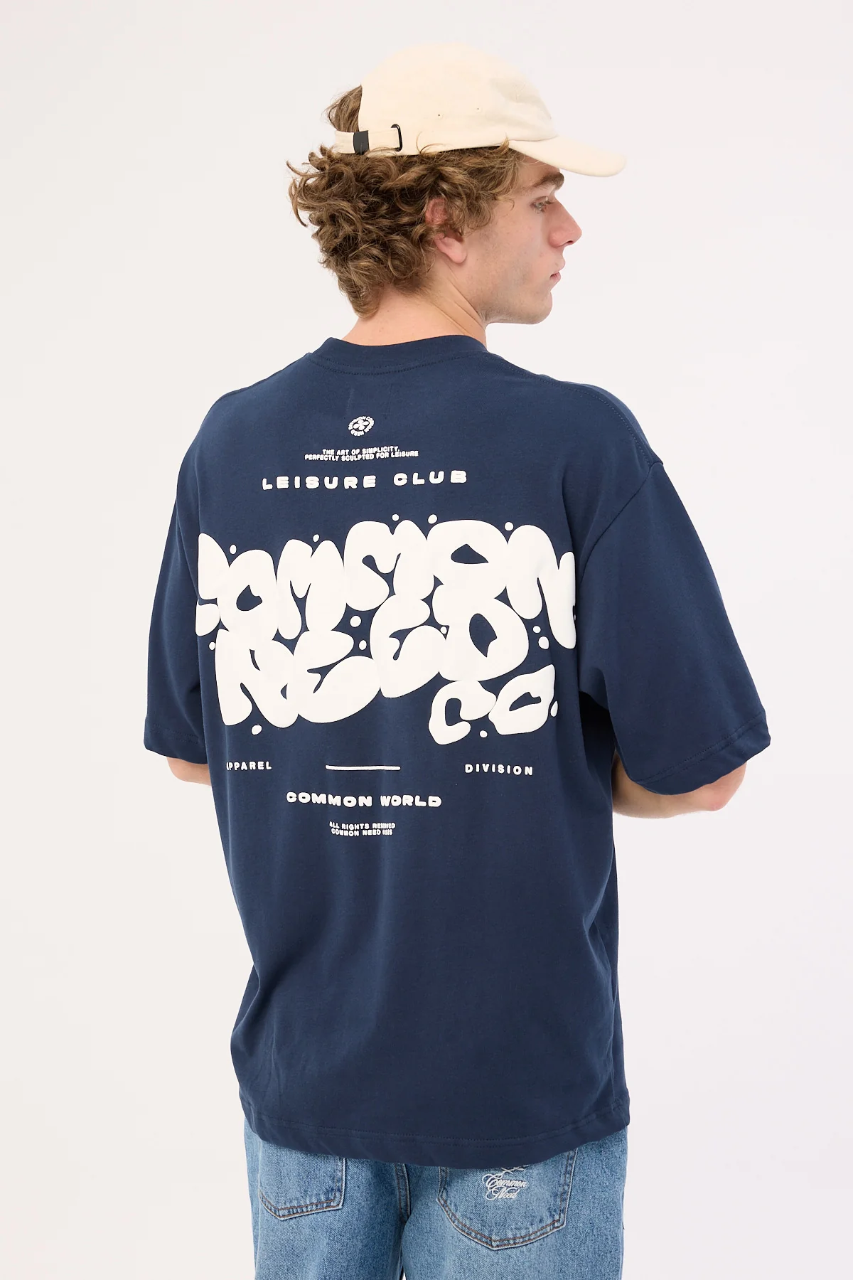Common Need Leisure Brushed Boxy Tee Navy - Image 2