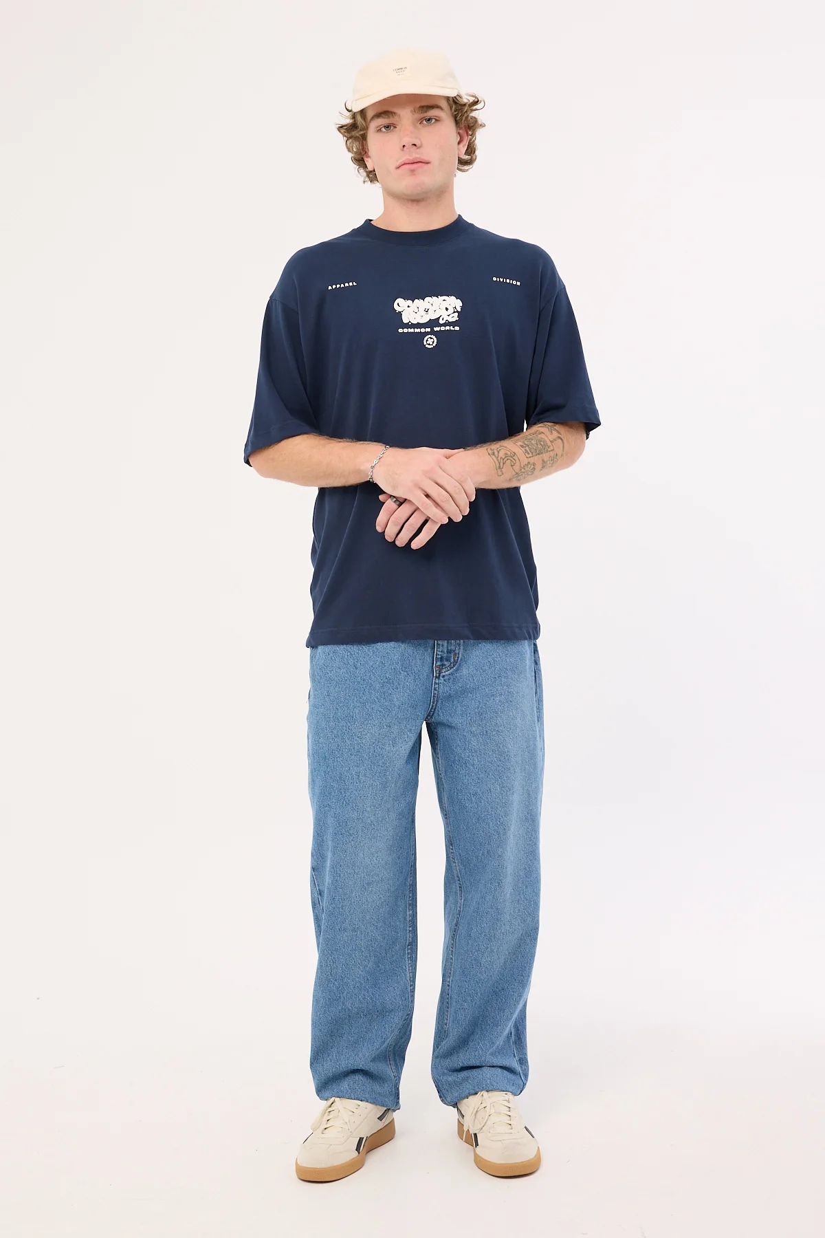 Common Need Leisure Brushed Boxy Tee Navy - Image 3
