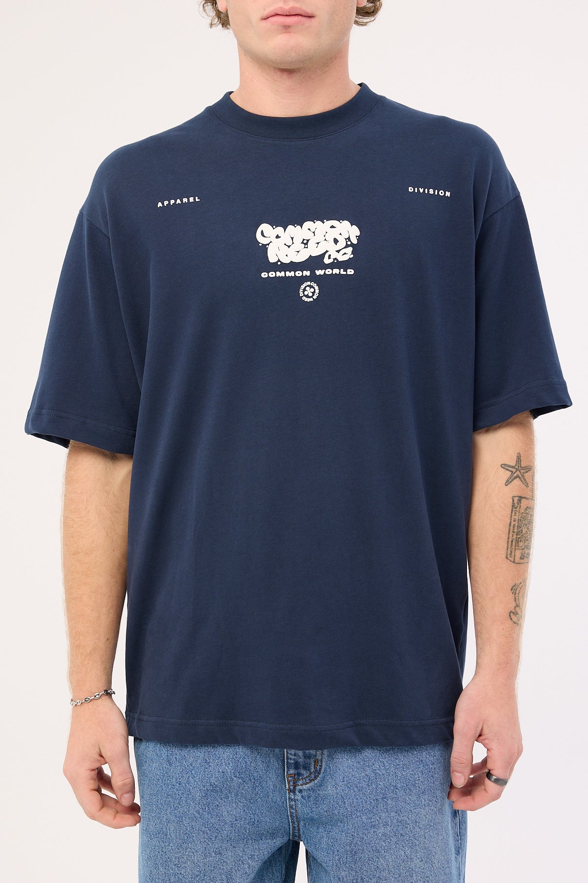 Common Need Leisure Brushed Boxy Tee Navy - Image 5