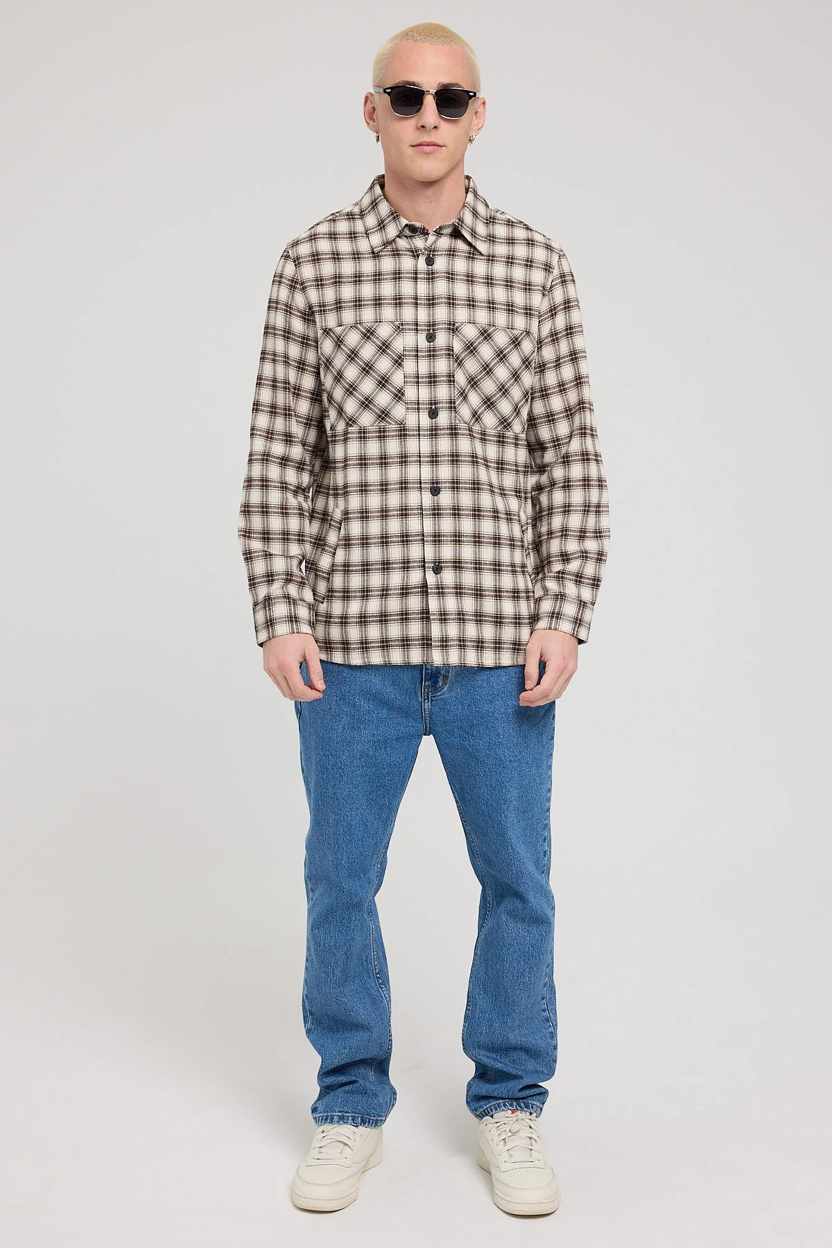 Common Need Lightweight Camden Shirt Tan Check - Image 2