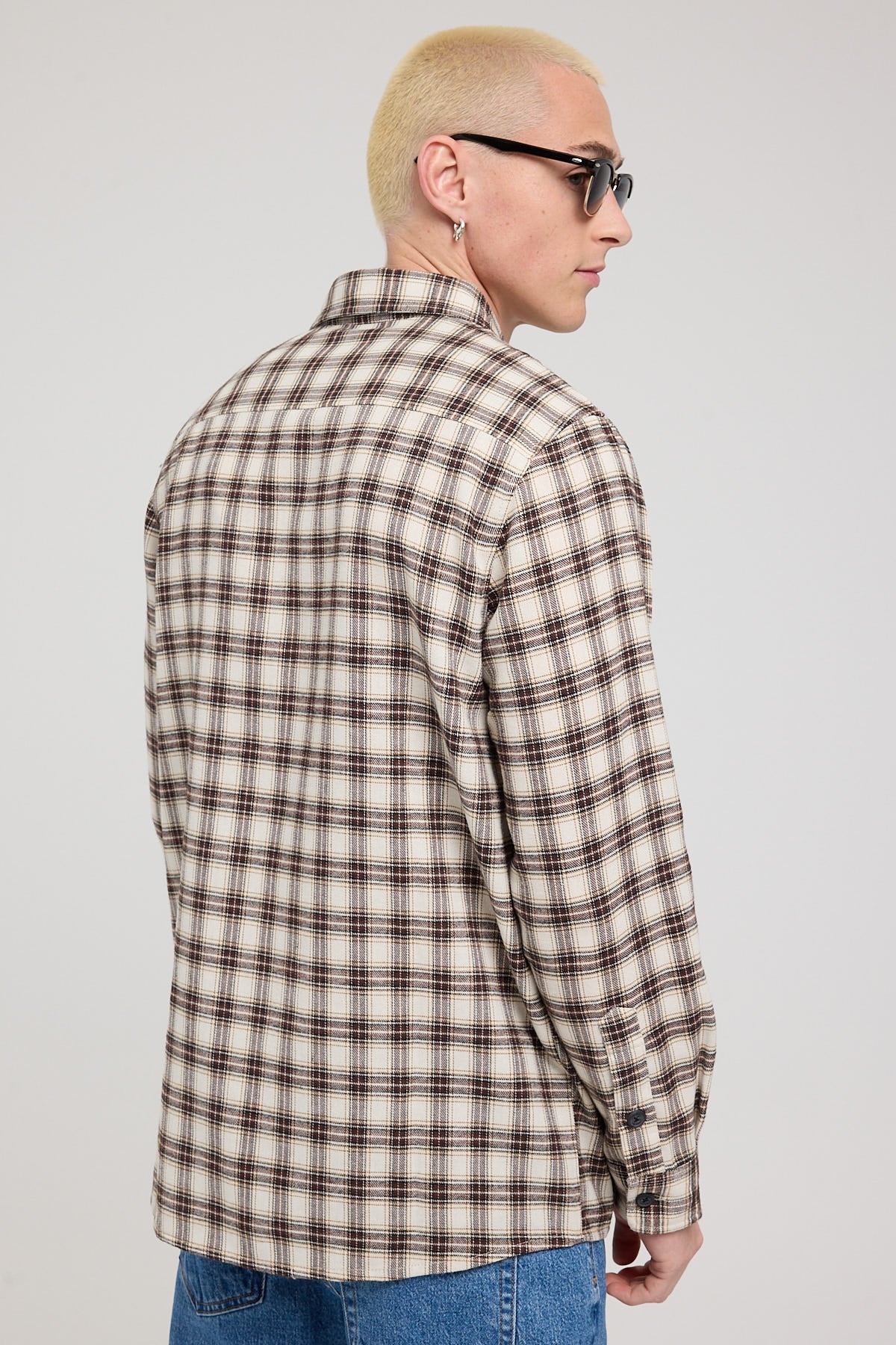 Common Need Lightweight Camden Shirt Tan Check - Image 4
