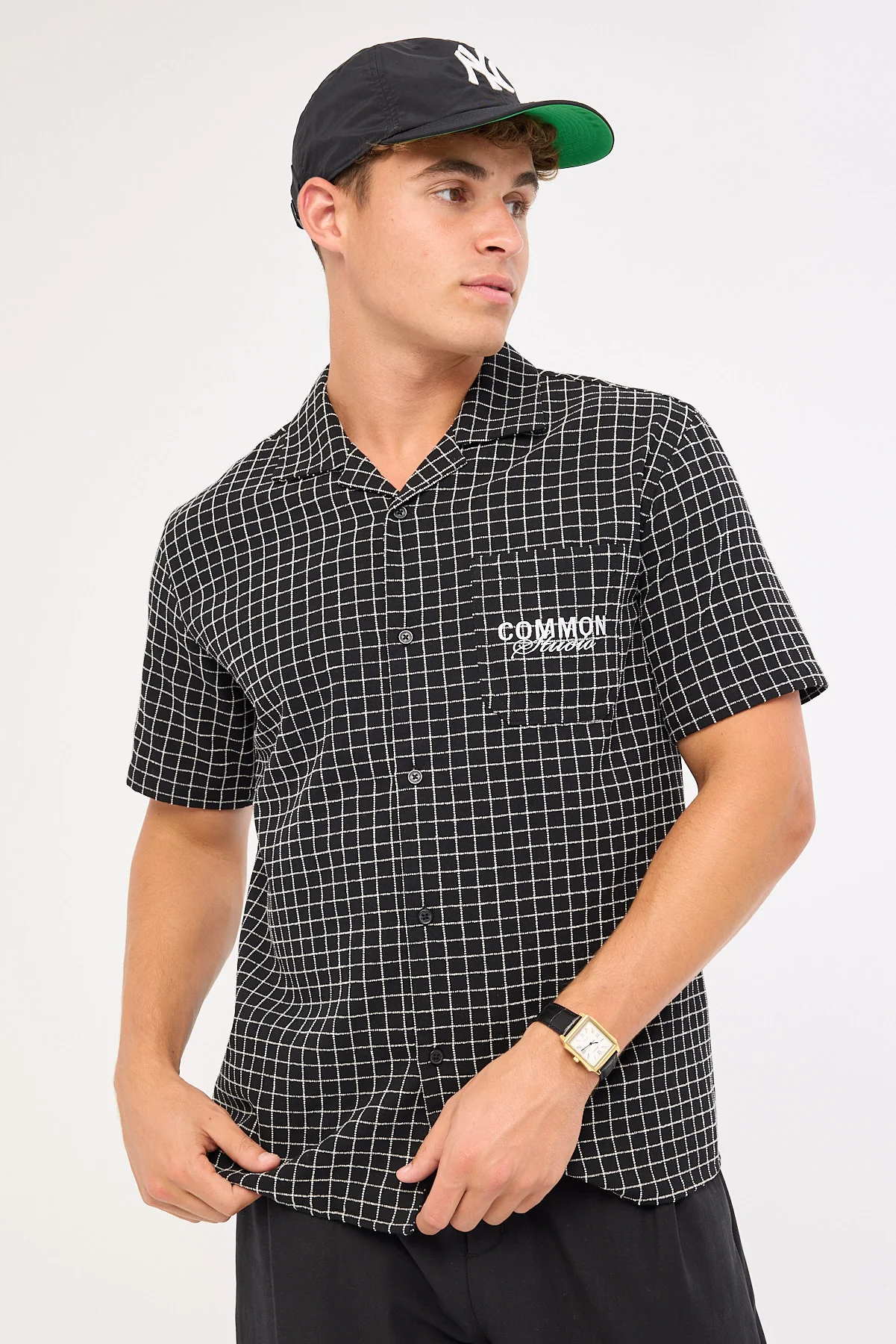 Common Need Lineup Resort Shirt Black Check - Image 2