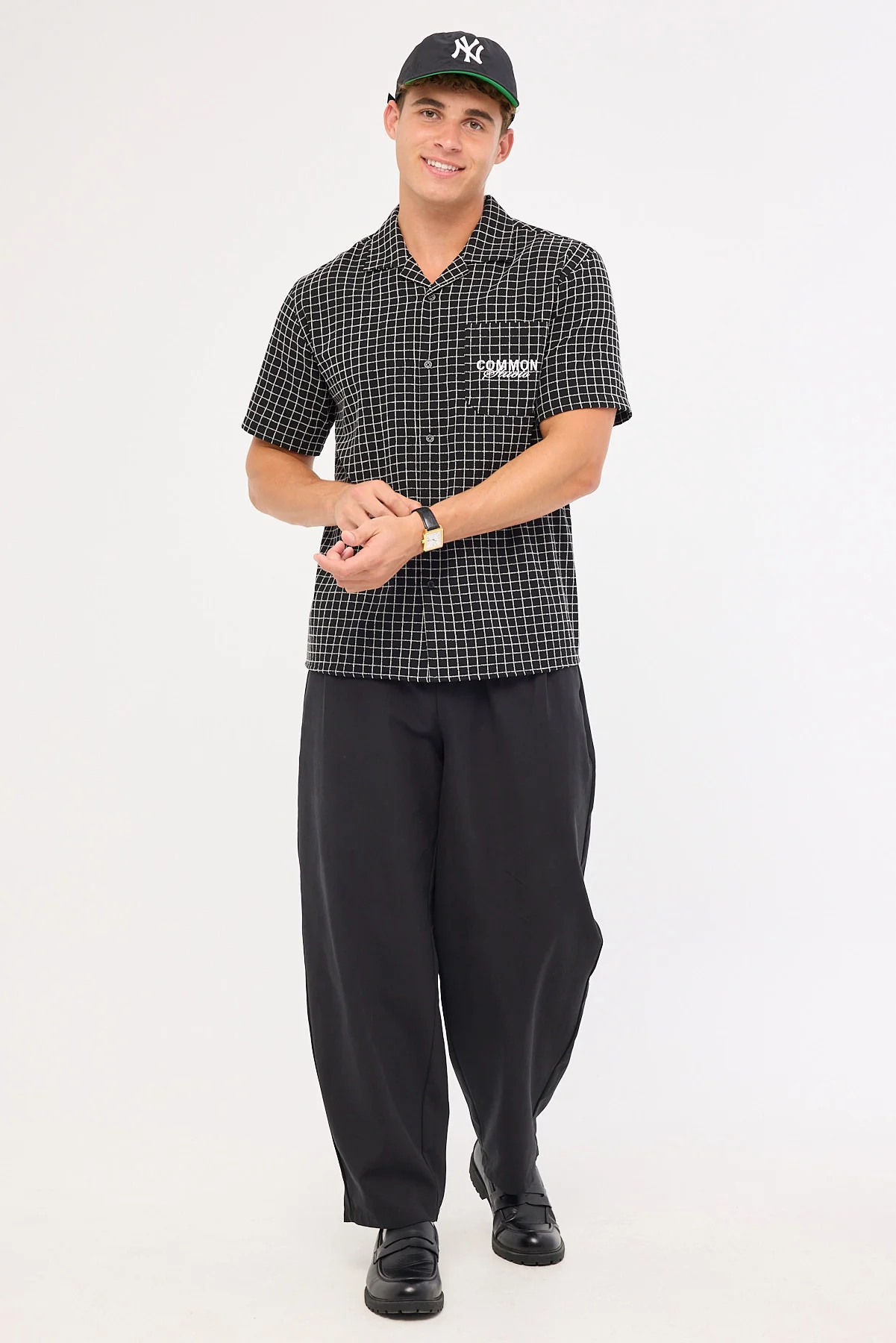 Common Need Lineup Resort Shirt Black Check - Image 3