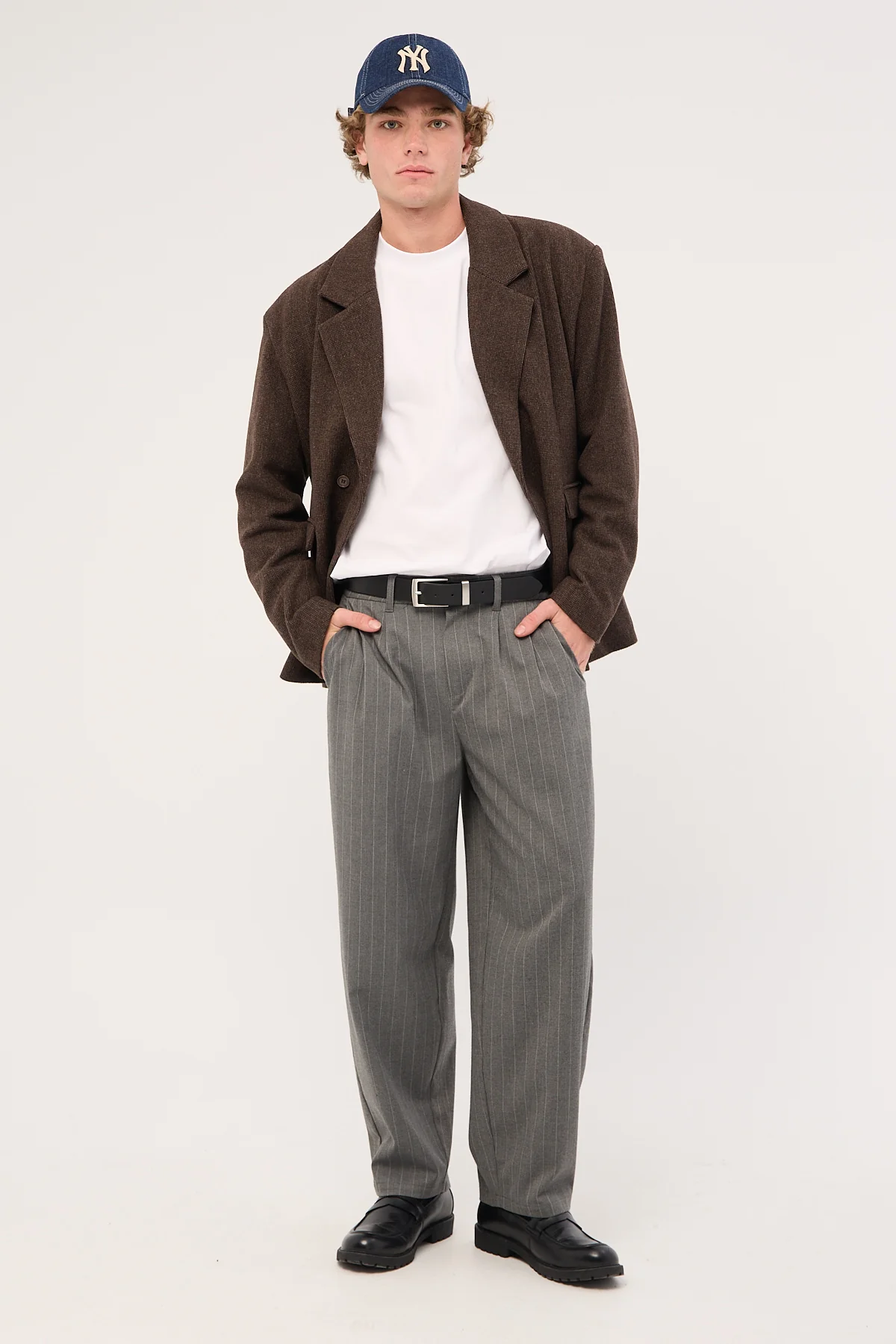 Common Need London Double Breasted Blazer Brown Tweed - Image 3