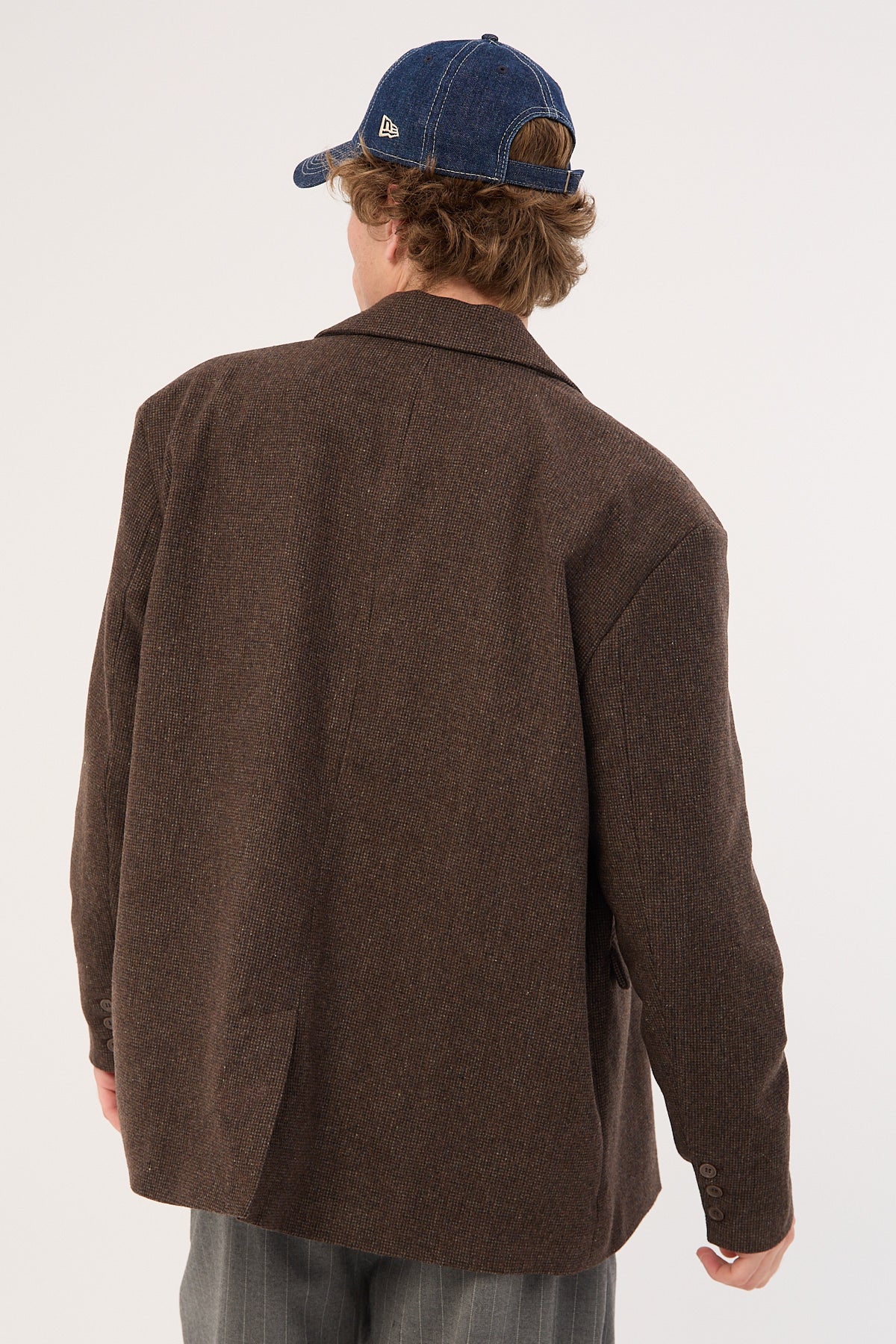 Common Need London Double Breasted Blazer Brown Tweed - Image 7