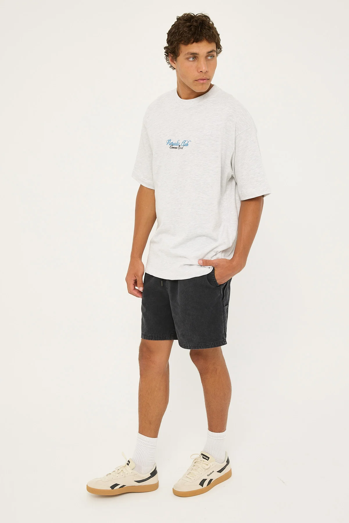Common Need Lucas Elastic Waist Carpenter Short Washed Black - Image 3