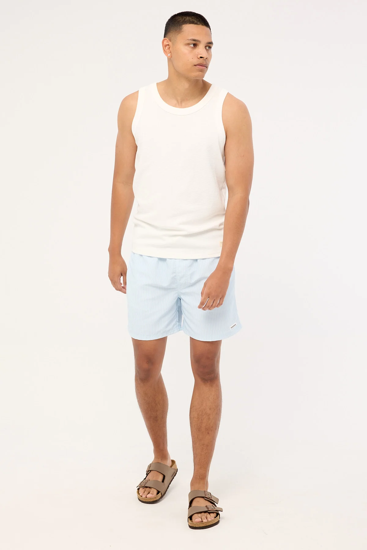 Common Need Marine Swim Short Blue/White Stripe
