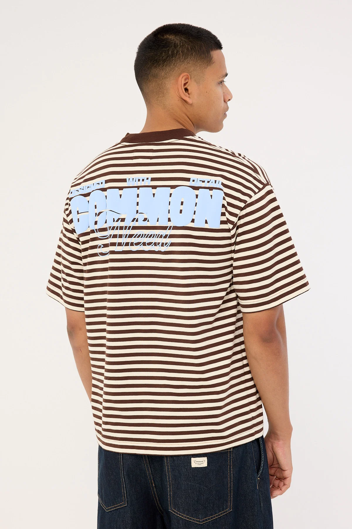 Common Need Motion Easy Tee Brown Stripe