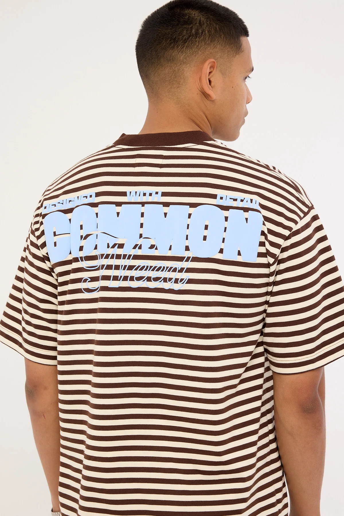 Common Need Motion Easy Tee Brown Stripe - Image 6