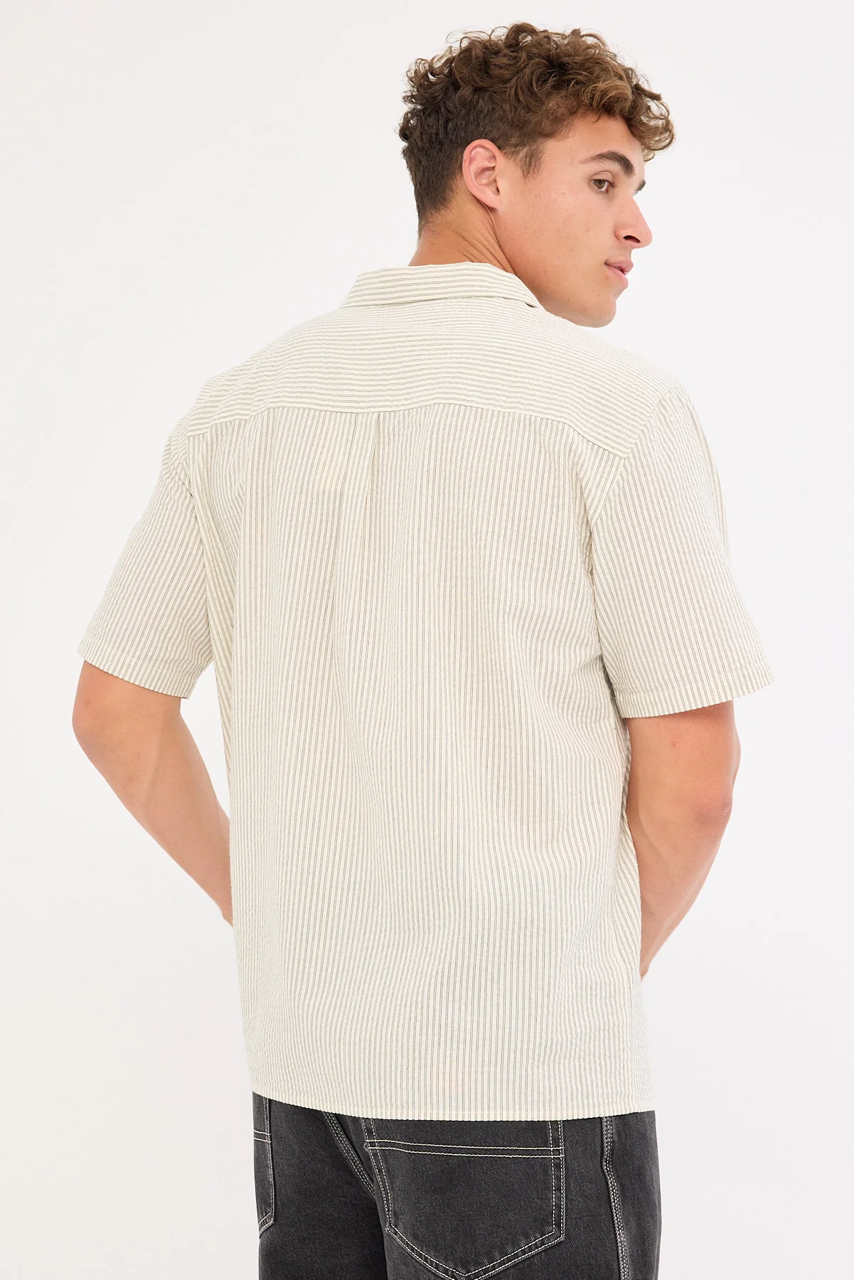 Common Need Myles Resort Shirt Off White/ Black Stripe - Image 4
