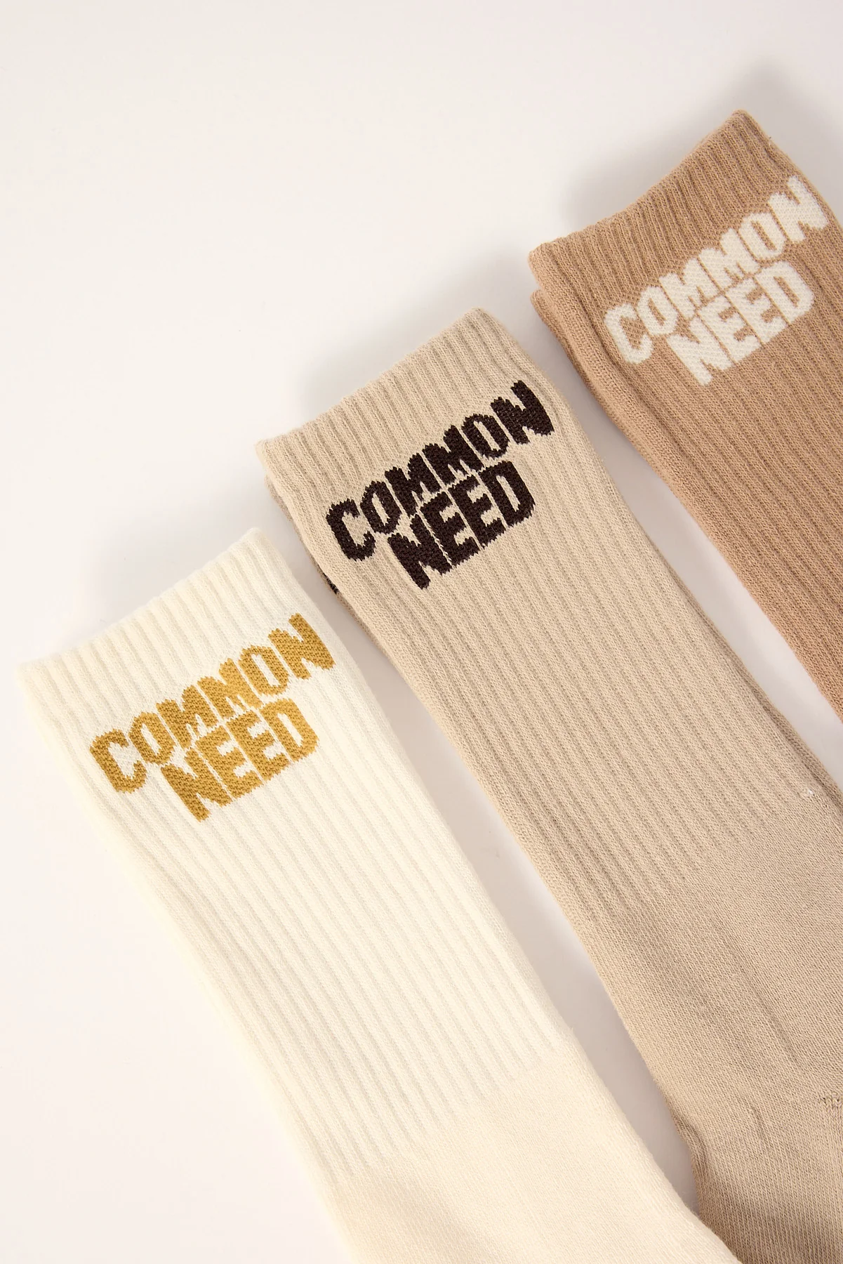 Common Need Myth Sock 3 Pack Cream/Light Grey/Taupe - Image 2