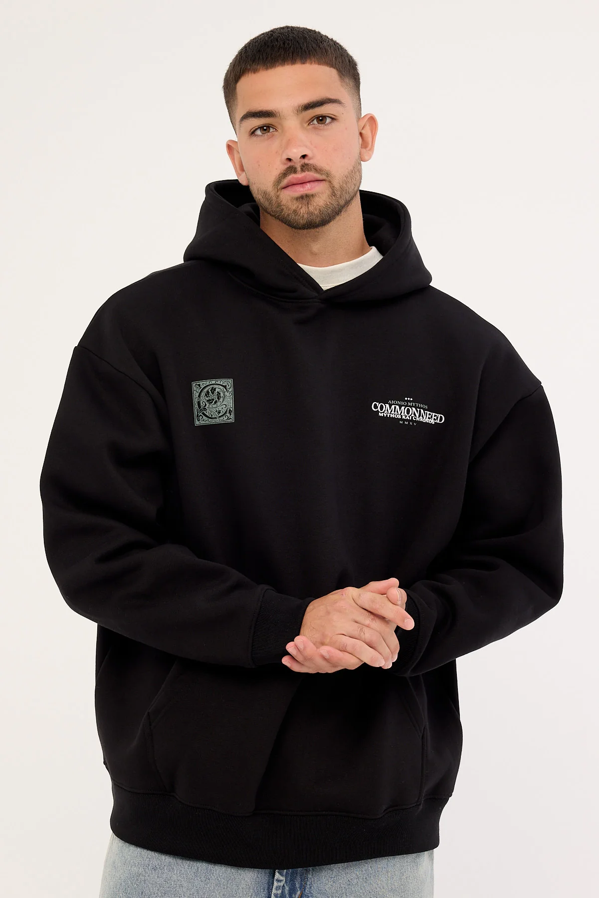 Common Need Mythos Boxy Hoodie Black - Image 3