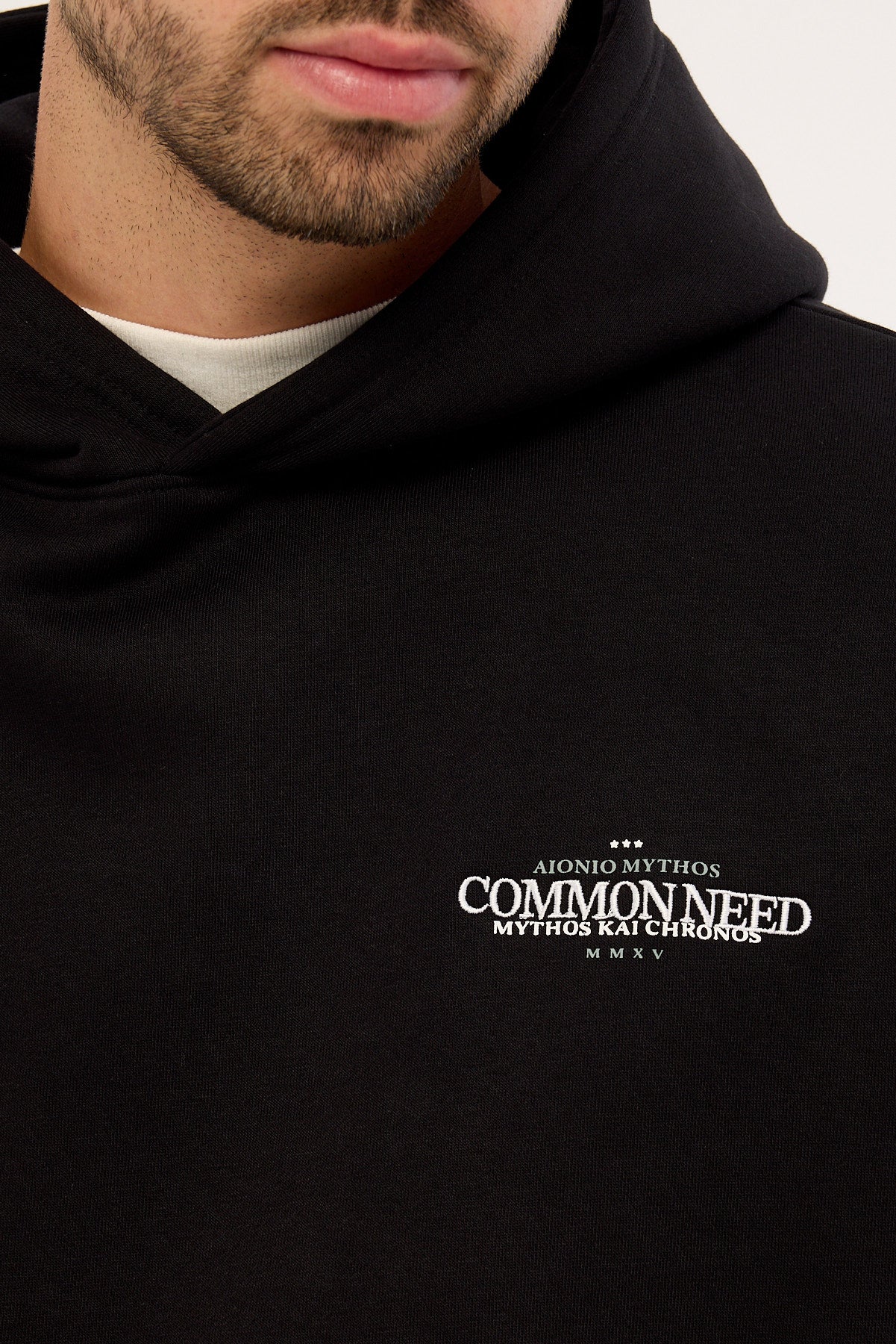 Common Need Mythos Boxy Hoodie Black - Image 4