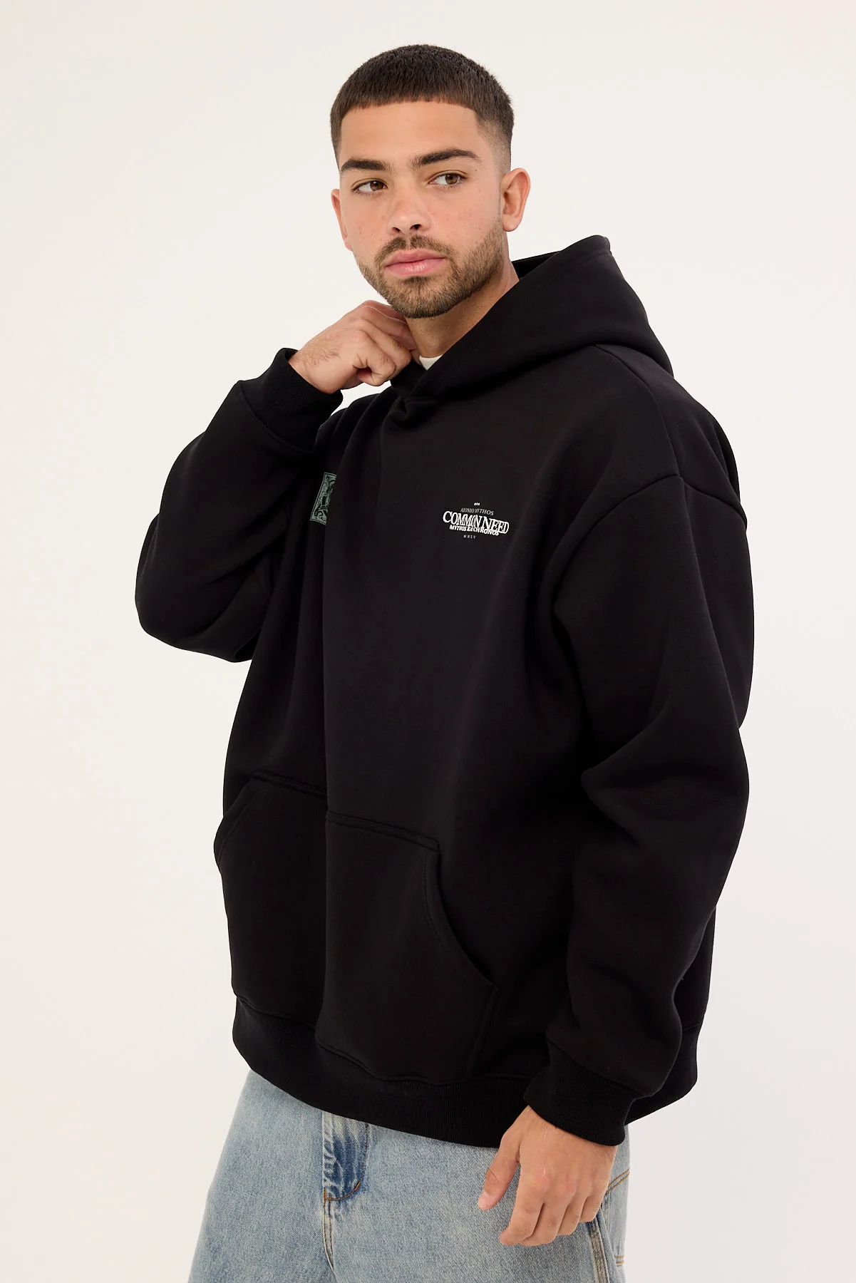Common Need Mythos Boxy Hoodie Black - Image 5
