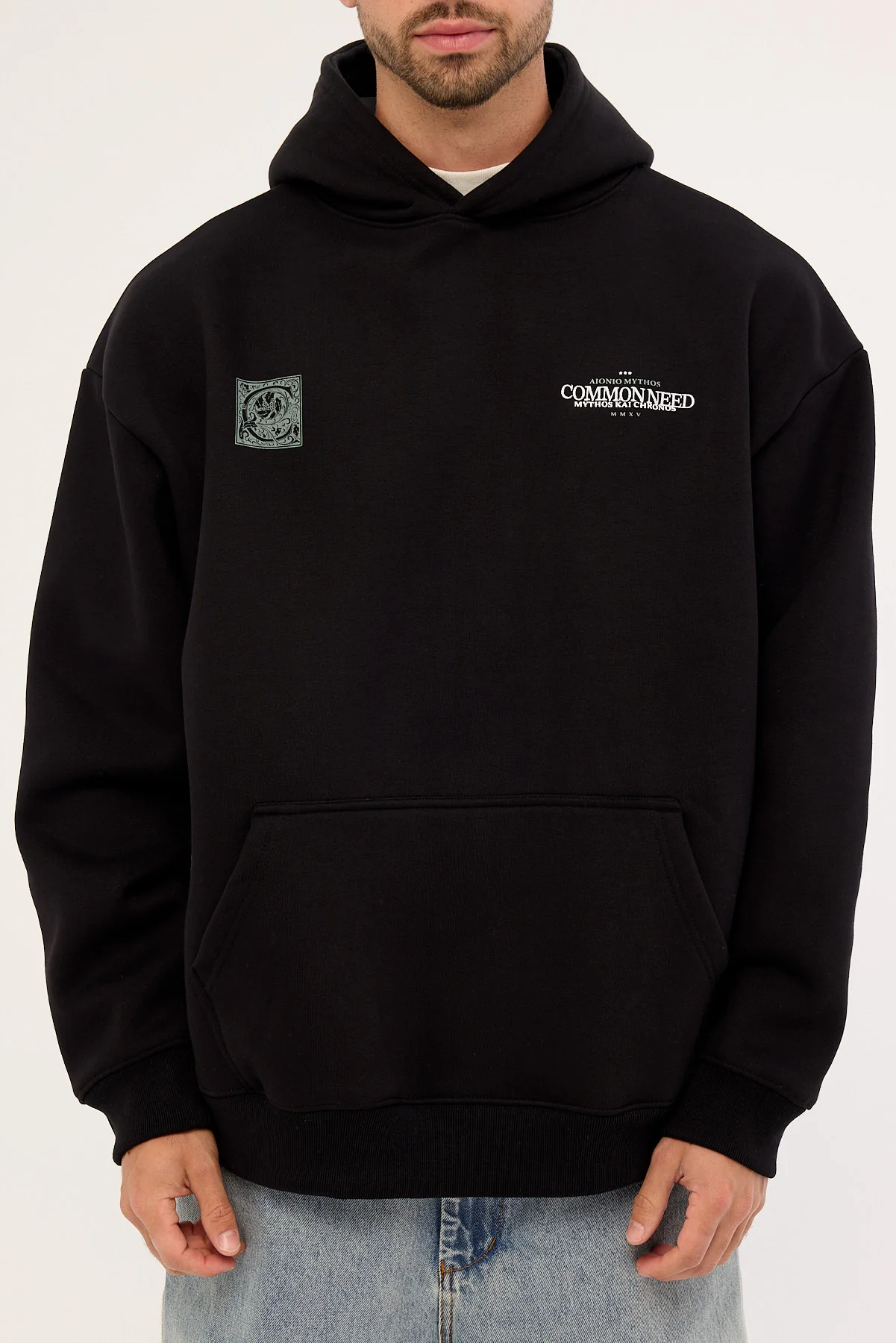 Common Need Mythos Boxy Hoodie Black - Image 7