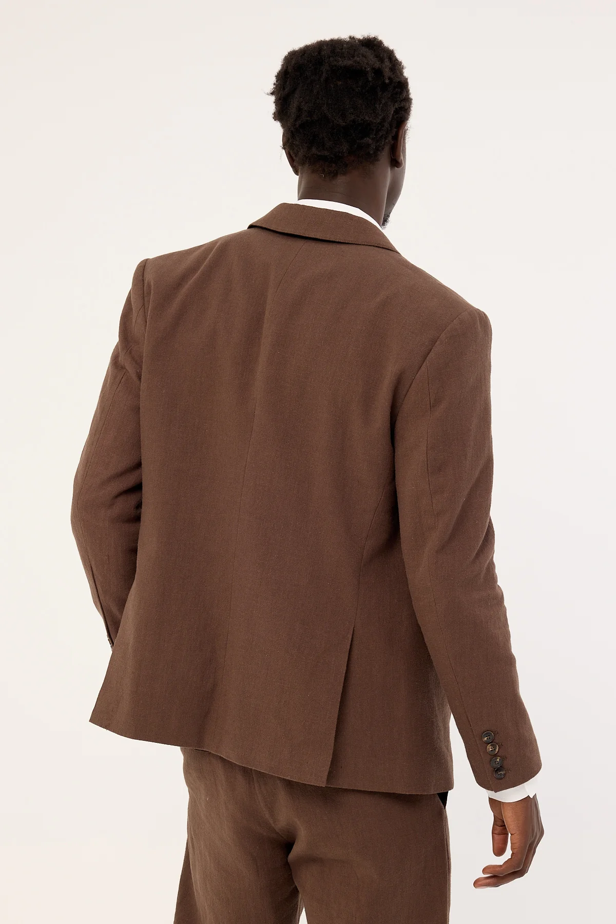 Common Need Oliver Classic Linen Blazer Brown - Image 5