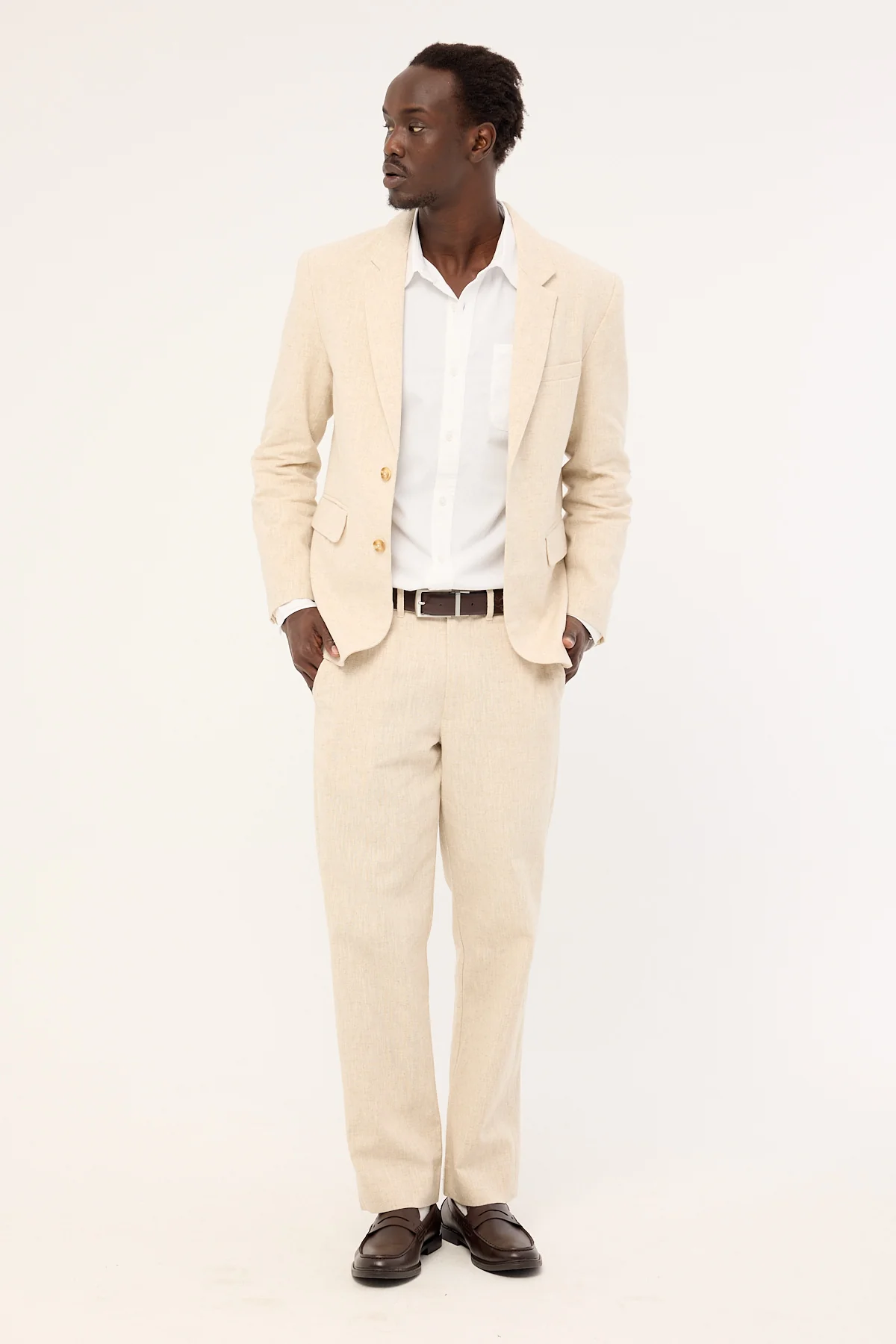 Common Need Oliver Classic Linen Blazer Natural - Image 2