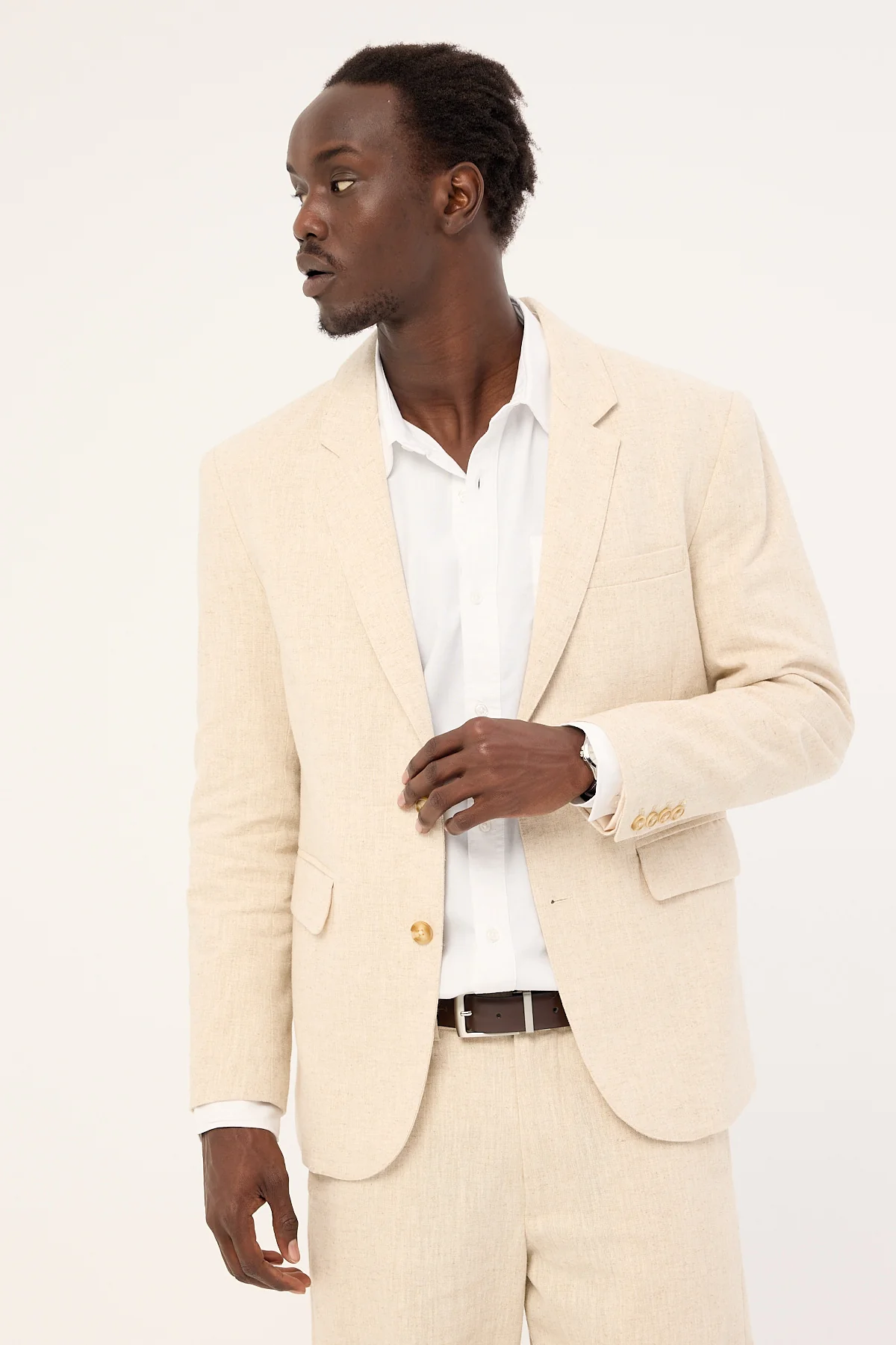 Common Need Oliver Classic Linen Blazer Natural - Image 3