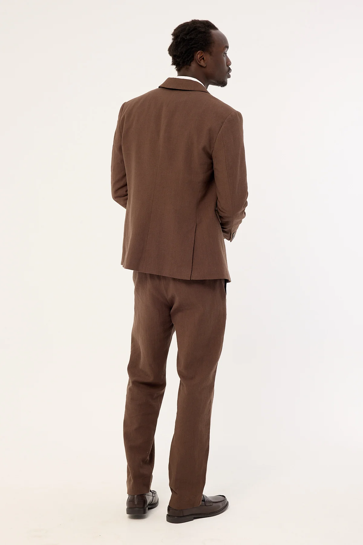 Common Need Oliver Classic Linen Tailored Trouser Brown - Image 6