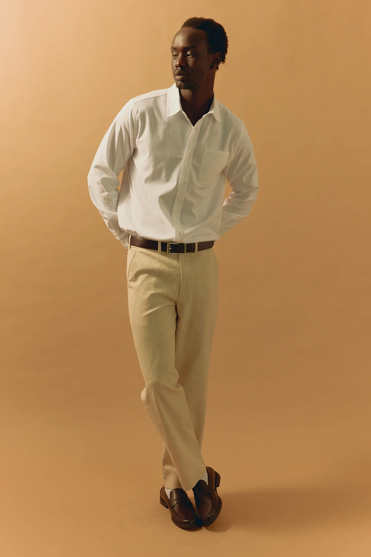 Common Need Oliver Classic Linen Tailored Trouser Natural - Image 2