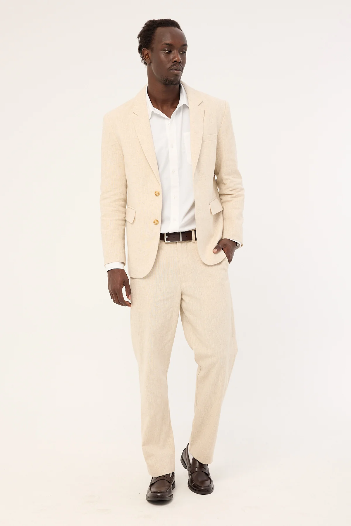 Common Need Oliver Classic Linen Tailored Trouser Natural - Image 3