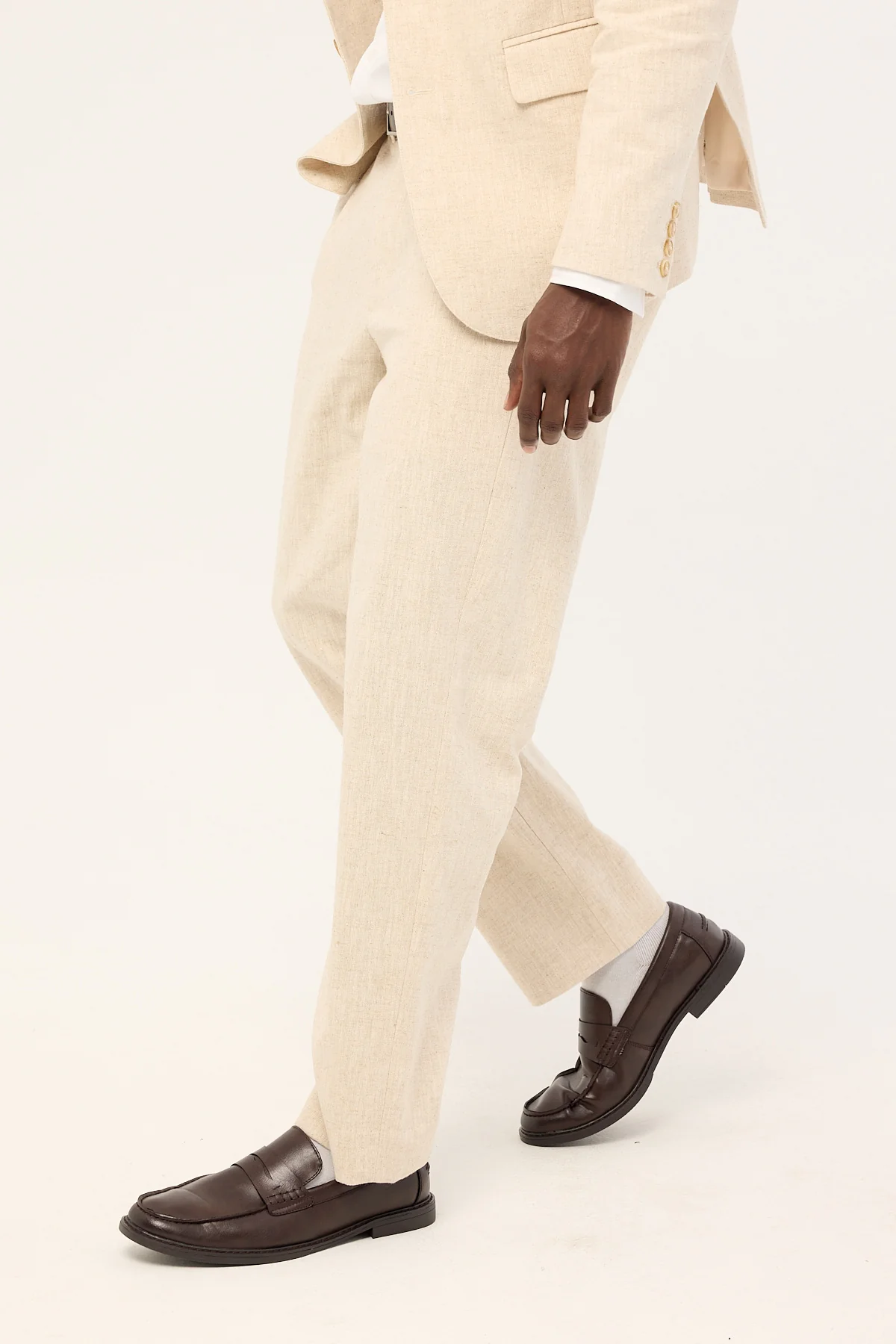 Common Need Oliver Classic Linen Tailored Trouser Natural - Image 5