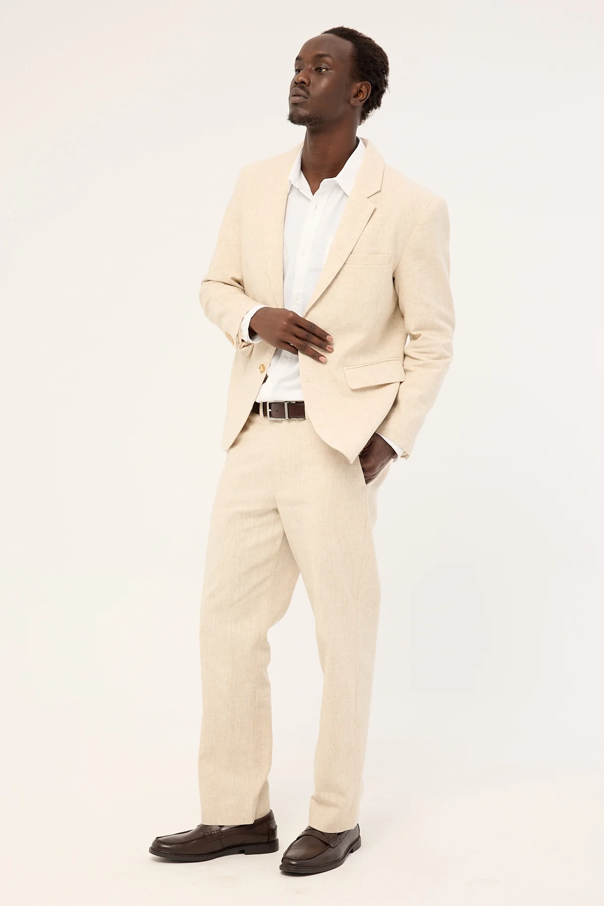 Common Need Oliver Classic Linen Tailored Trouser Natural - Image 6