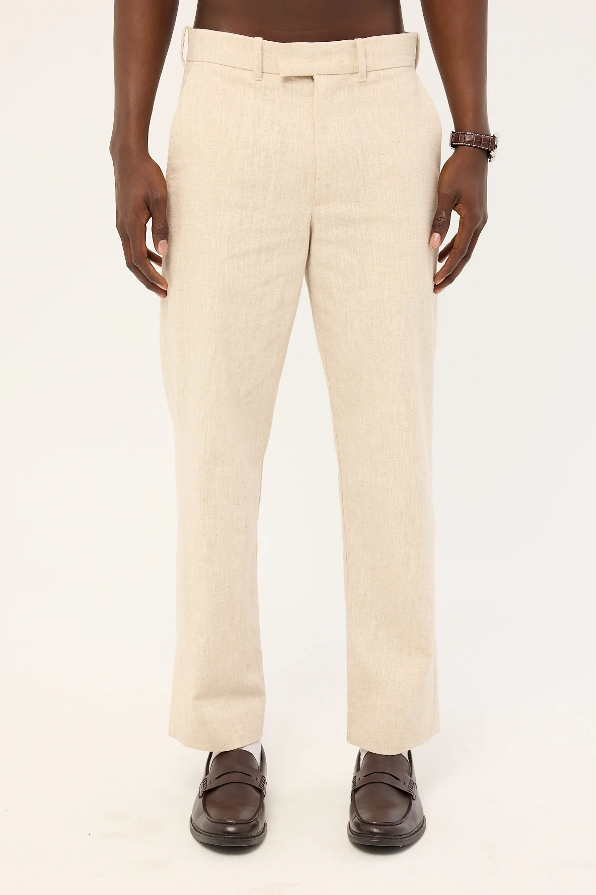 Common Need Oliver Classic Linen Tailored Trouser Natural - Image 9