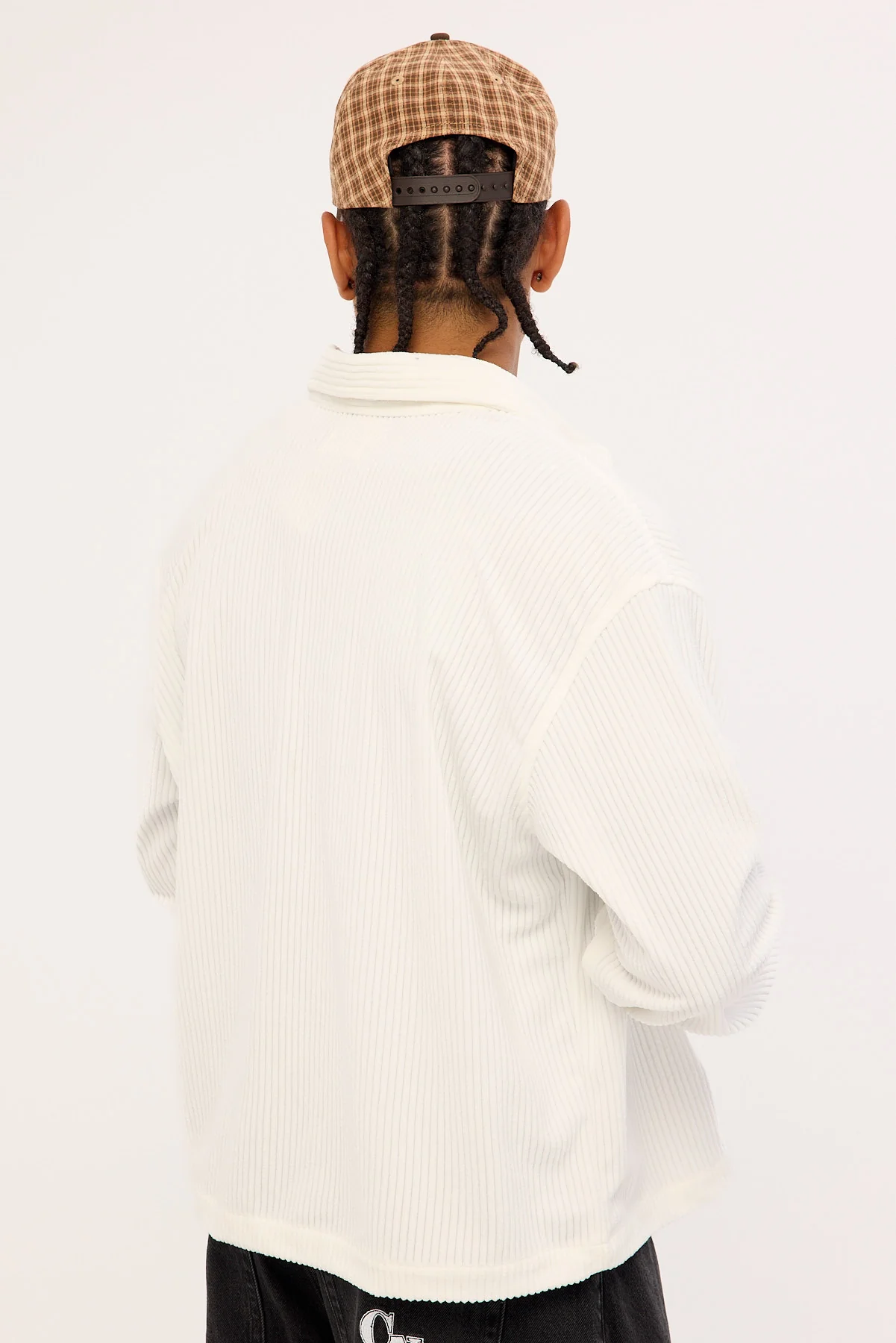 Common Need Otis Cropped Cord Overshirt Off White - Image 5