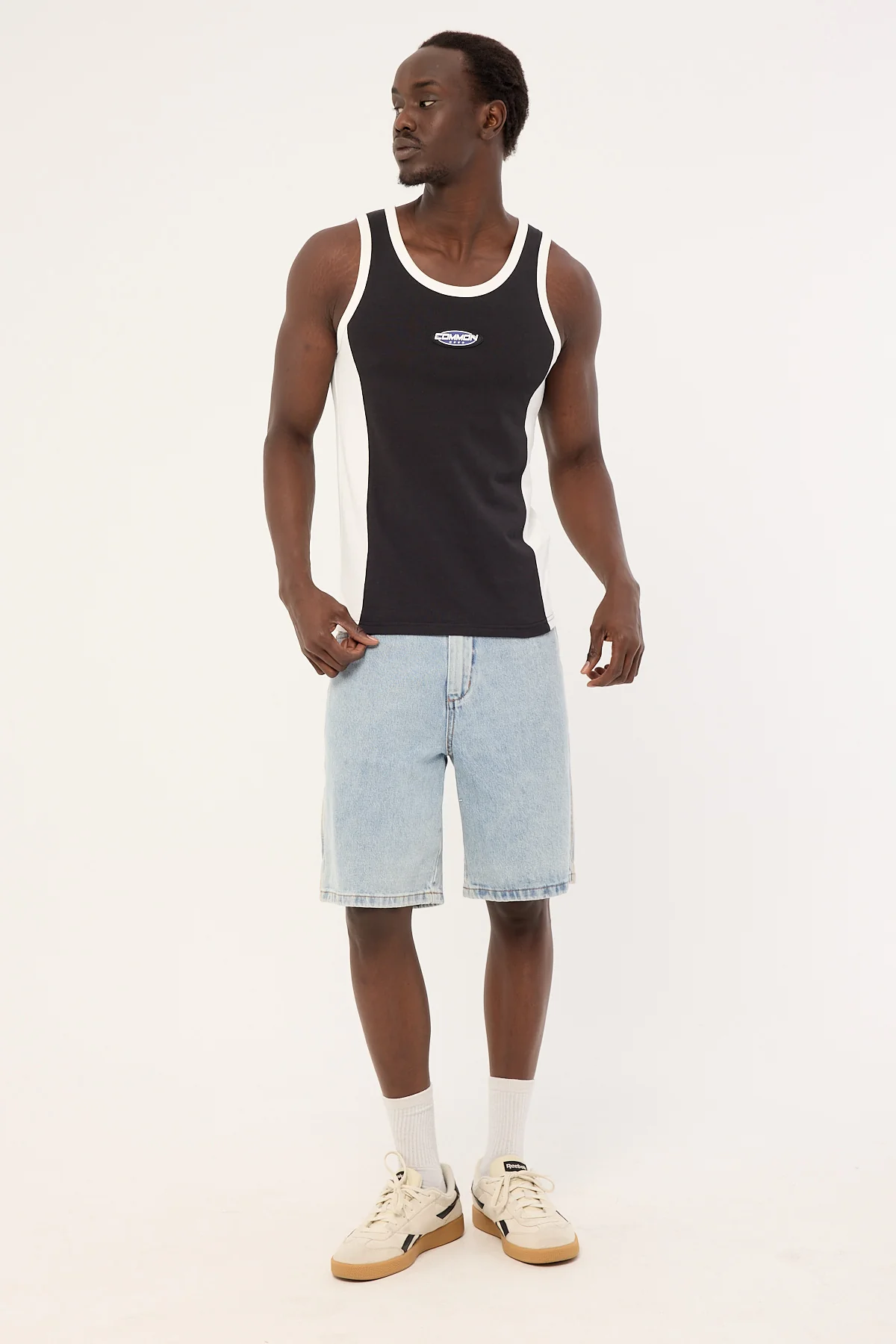 Common Need Oval Panel Singlet Washed Black - Image 2