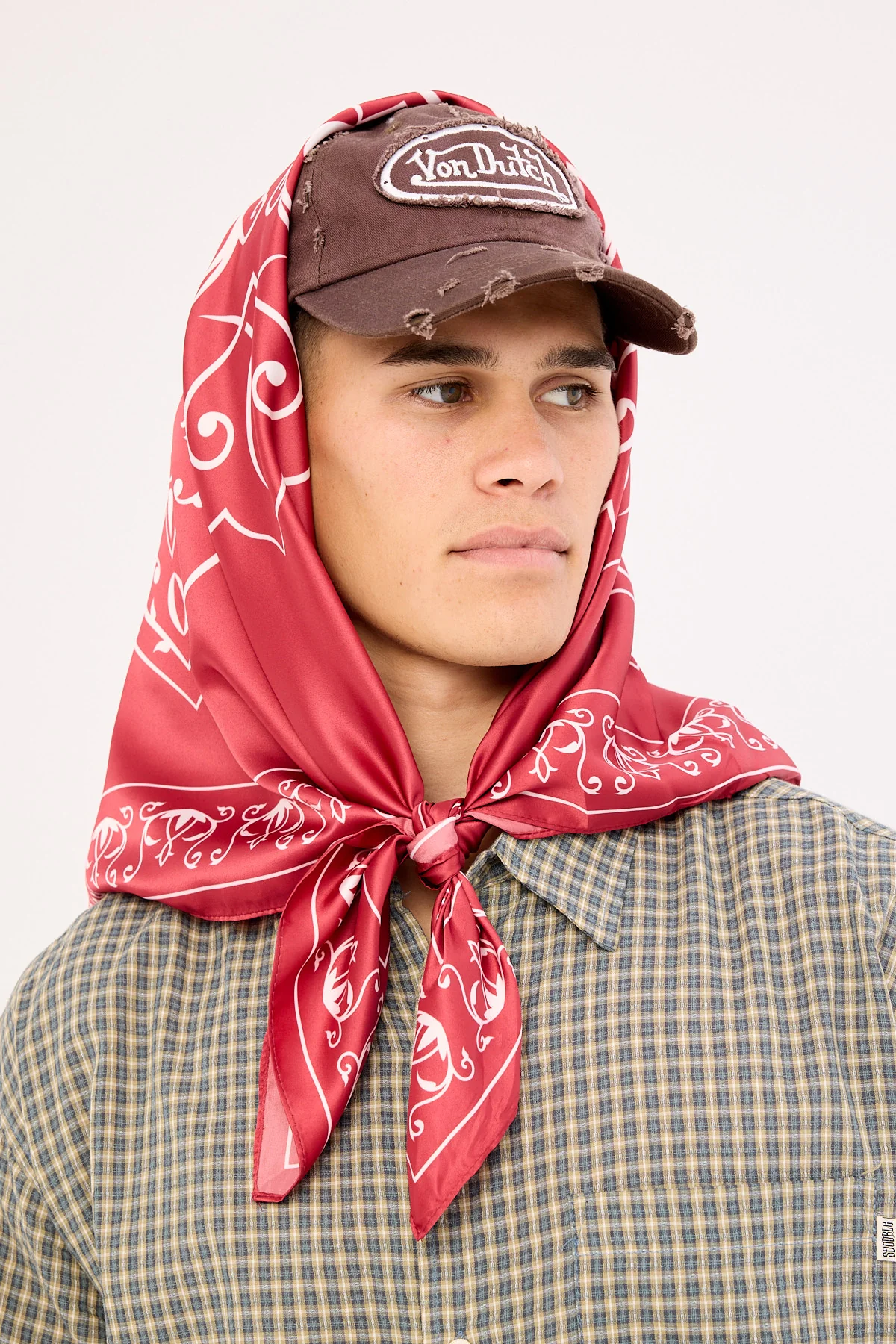 Common Need Paisley Bandana Head Scarf Red