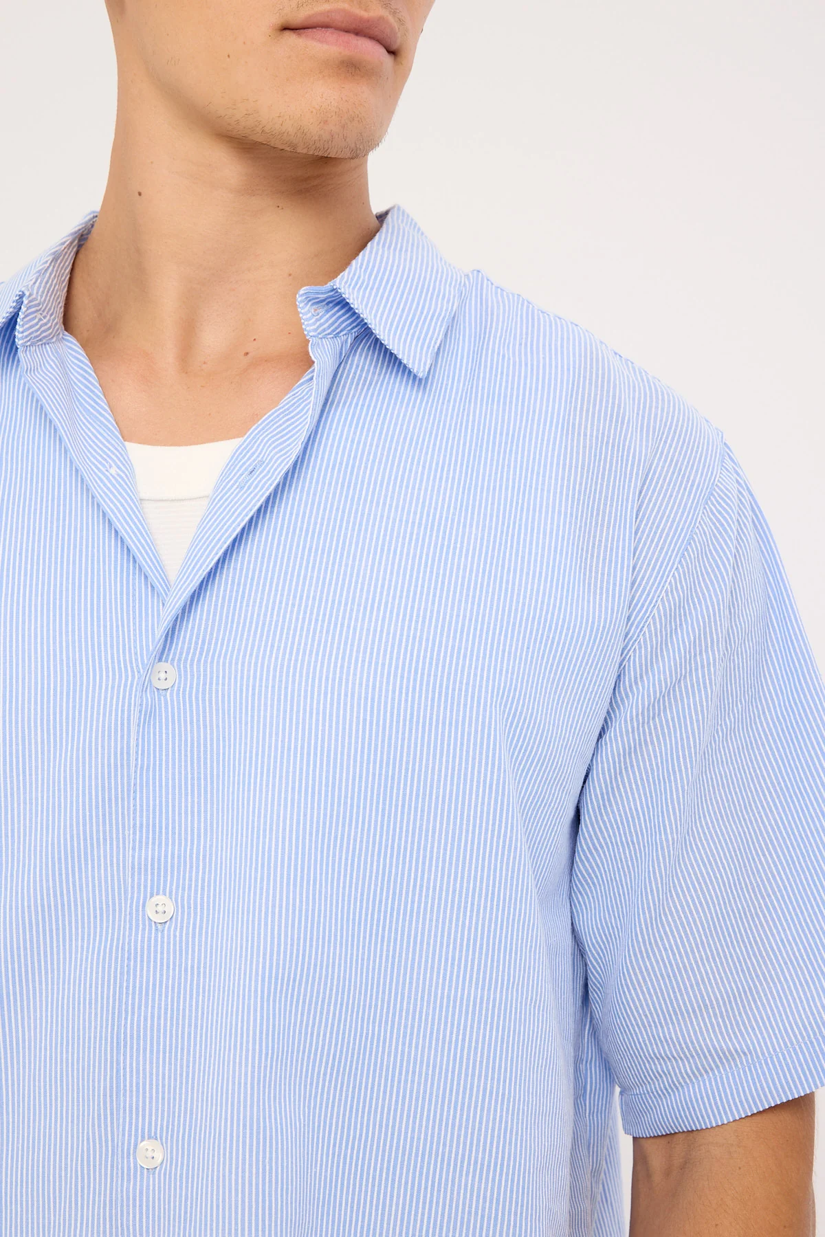 Common Need Pathfinder Boxy Shirt Blue Stripe - Image 4