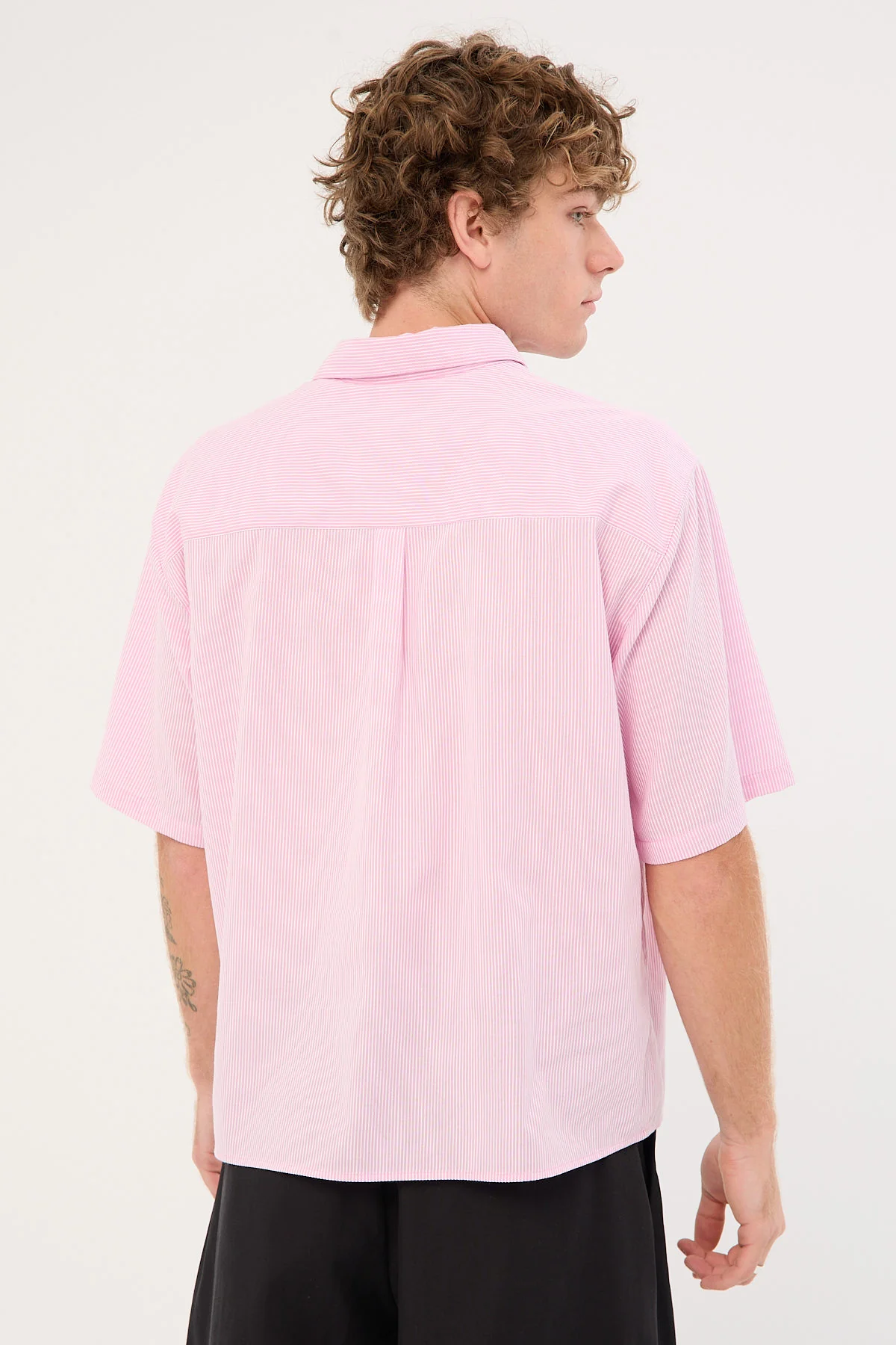 Common Need Pathfinder Cropped Boxy Shirt Pink Stripe - Image 8
