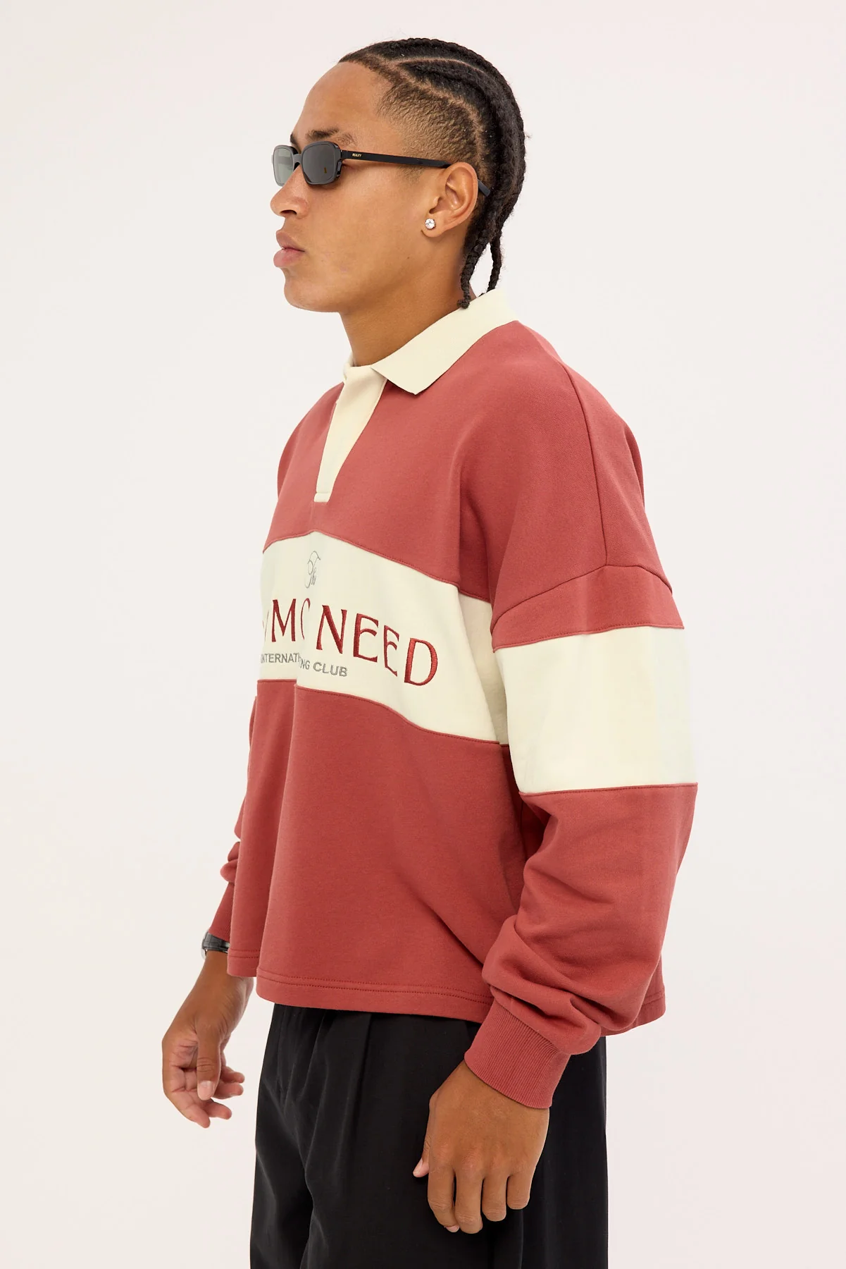 Common Need Premier Cropped Rugby Shirt Vintage Red - Image 4