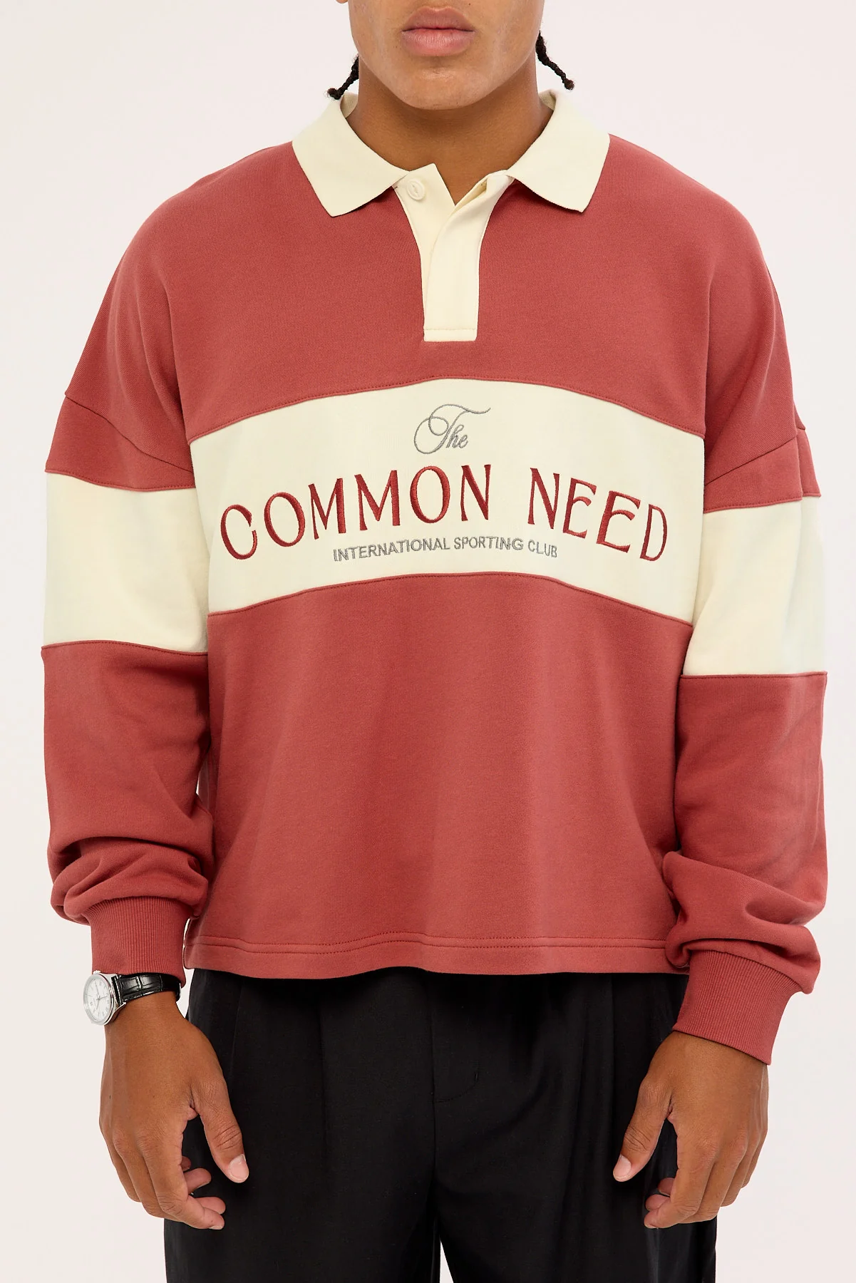 Common Need Premier Cropped Rugby Shirt Vintage Red - Image 6