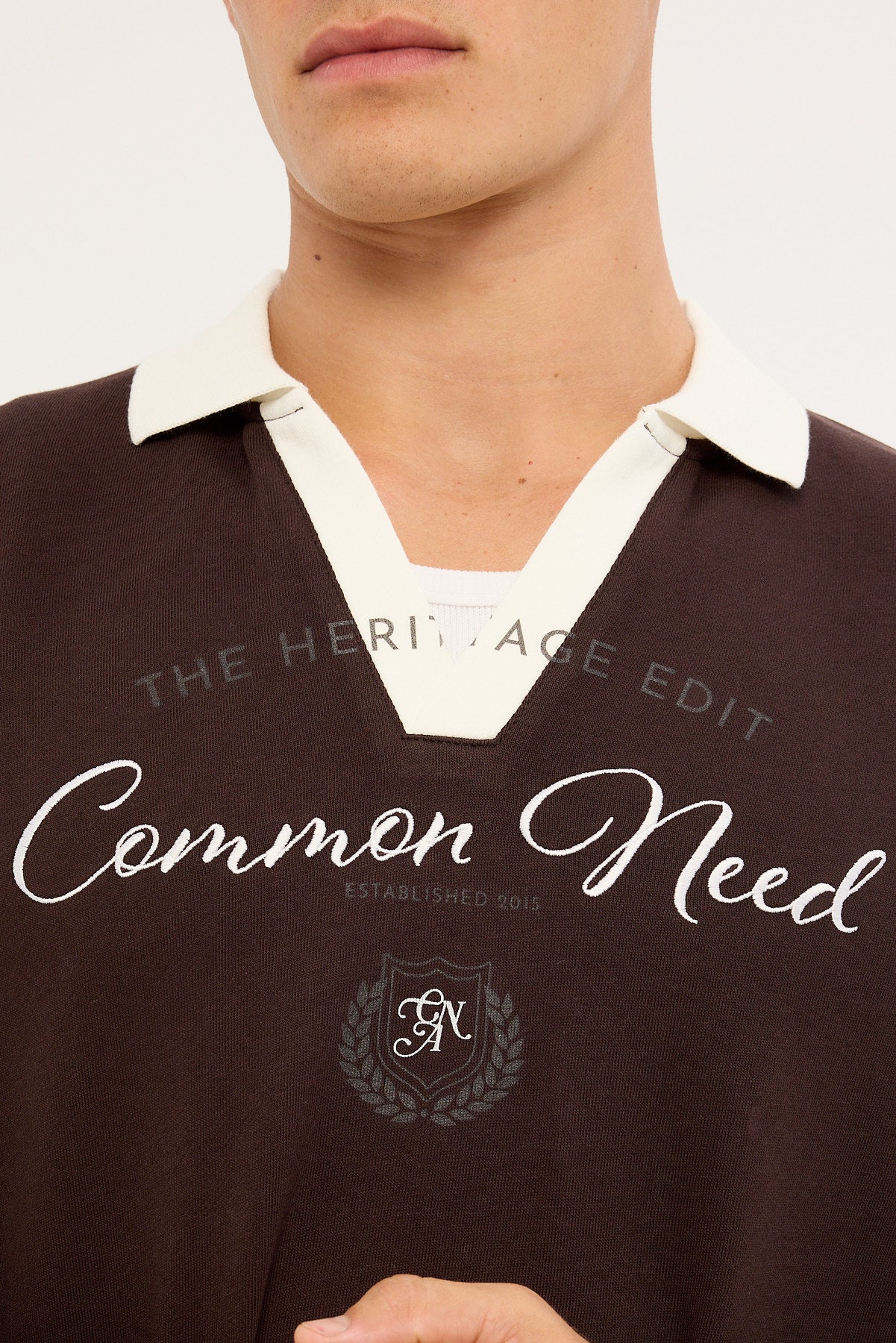Common Need Propel Long Sleeve Rugby Polo Brown - Image 3
