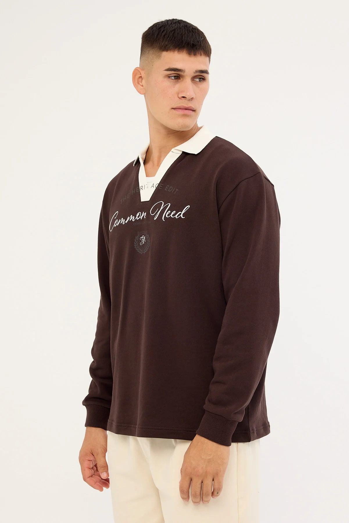 Common Need Propel Long Sleeve Rugby Polo Brown - Image 4