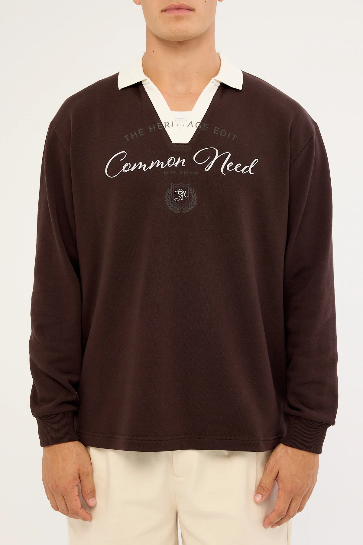 Common Need Propel Long Sleeve Rugby Polo Brown - Image 6