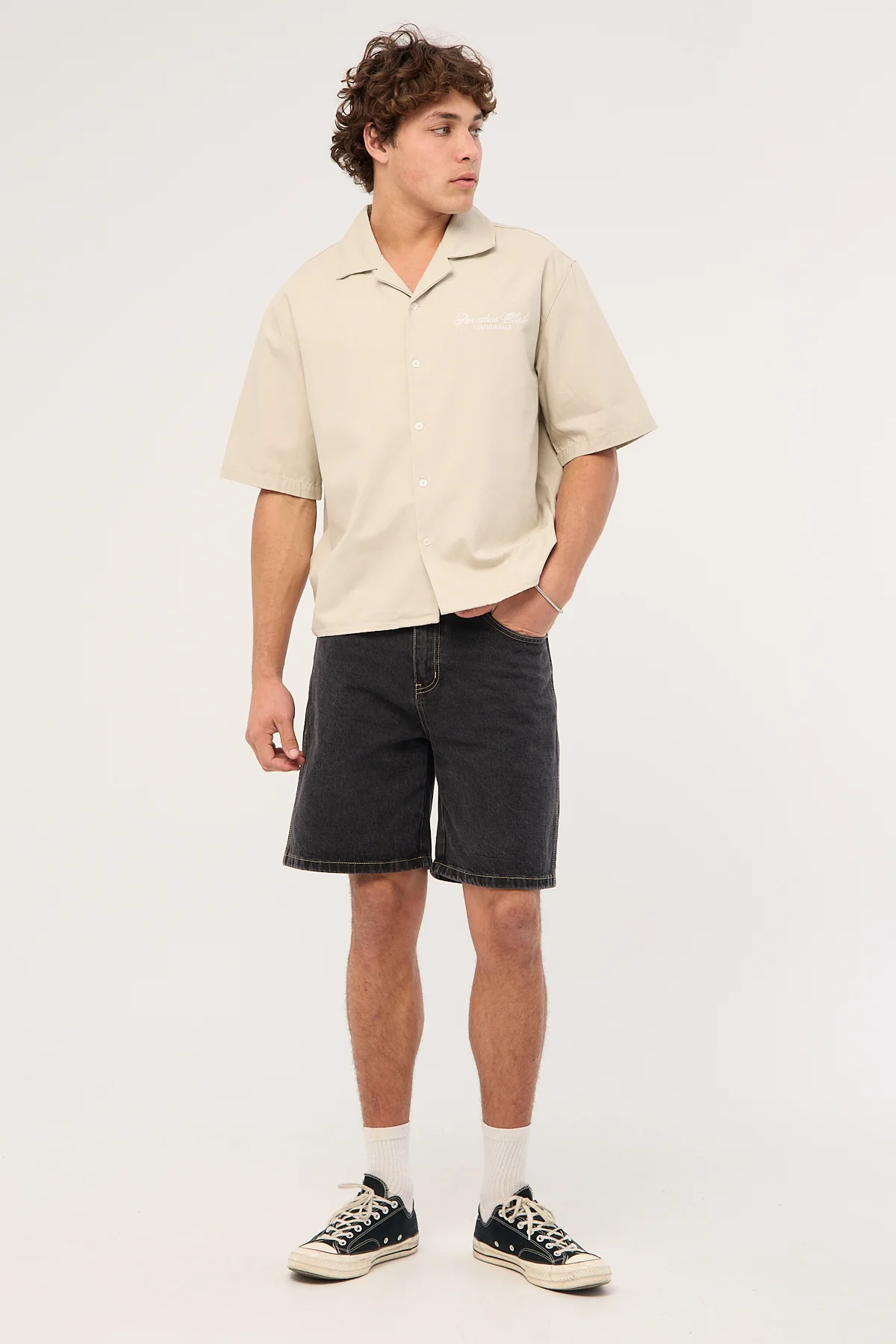 Common Need Refine Denim Jort Storm Black
