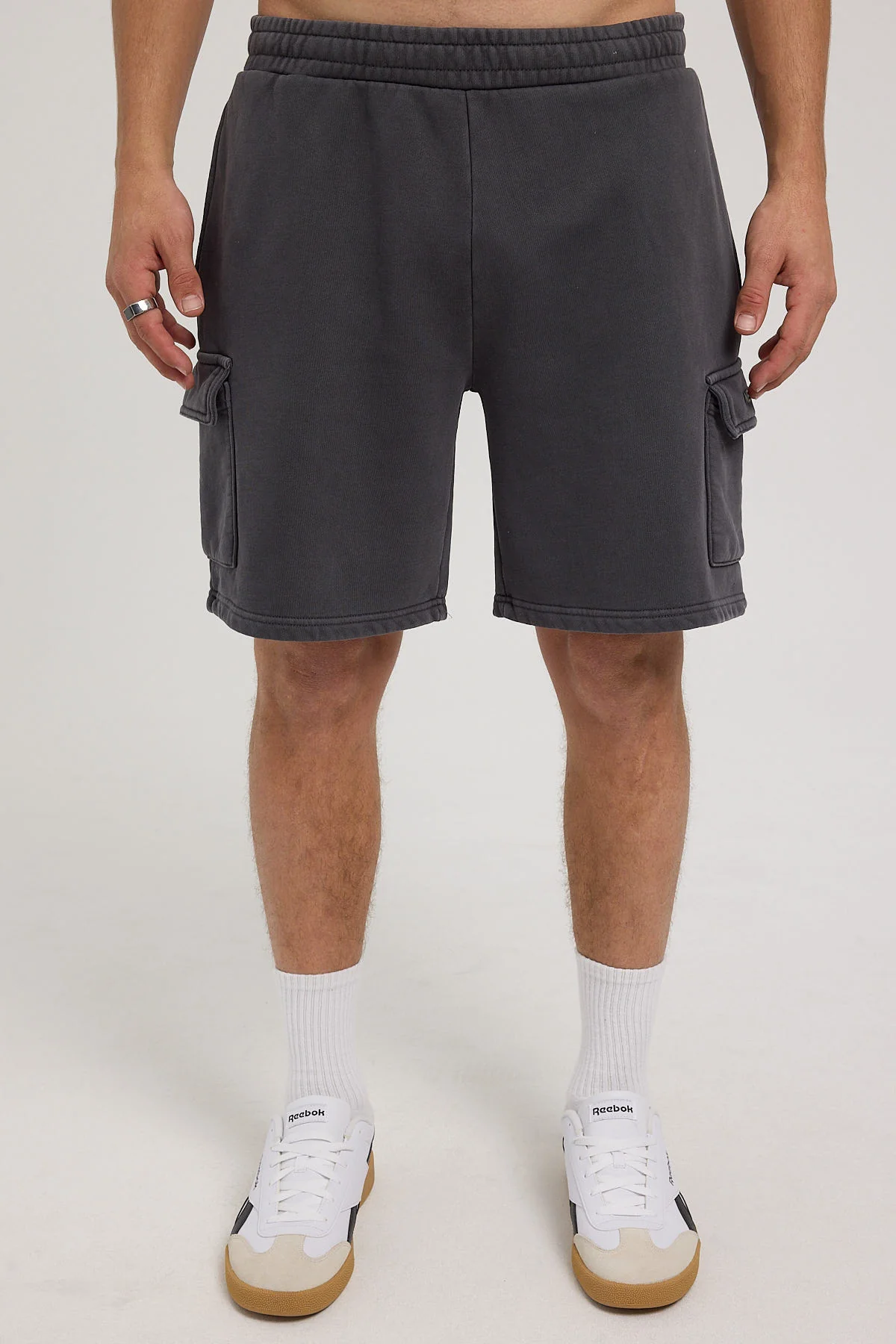 Neovision Relaxed Cargo Sweatshort Washed Black - Image 5