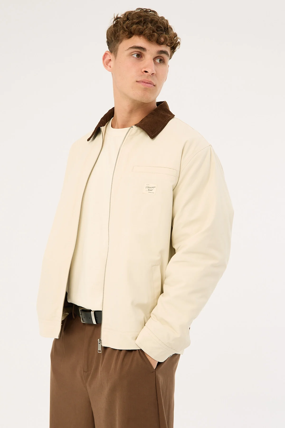 Common Need Ridgeway Harrington Jacket Off White/Brown