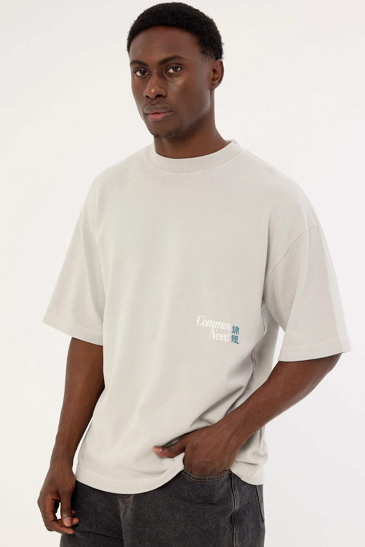 Common Need Ripple Heavyweight Easy Tee Washed Ice Grey - Image 2