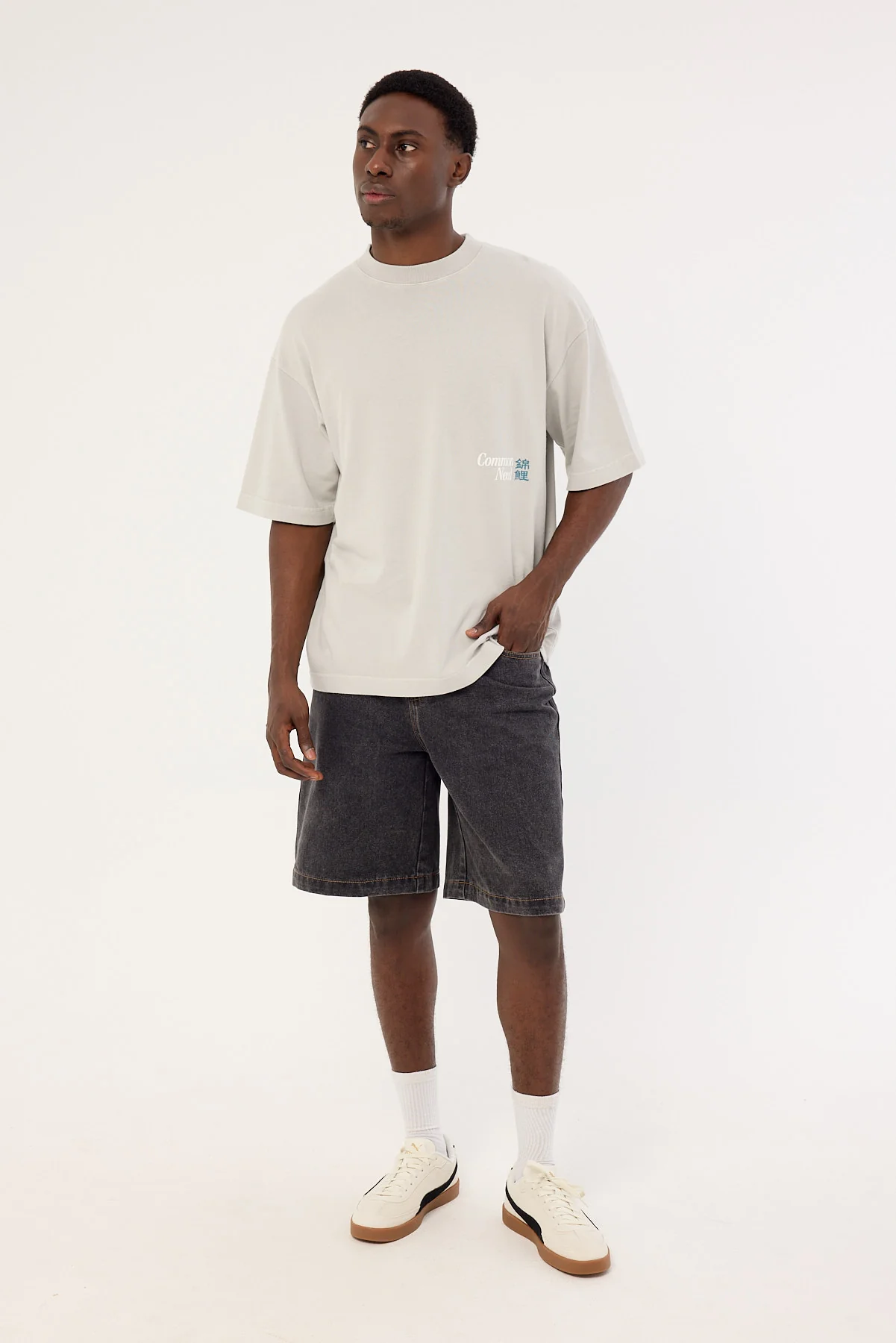 Common Need Ripple Heavyweight Easy Tee Washed Ice Grey - Image 3