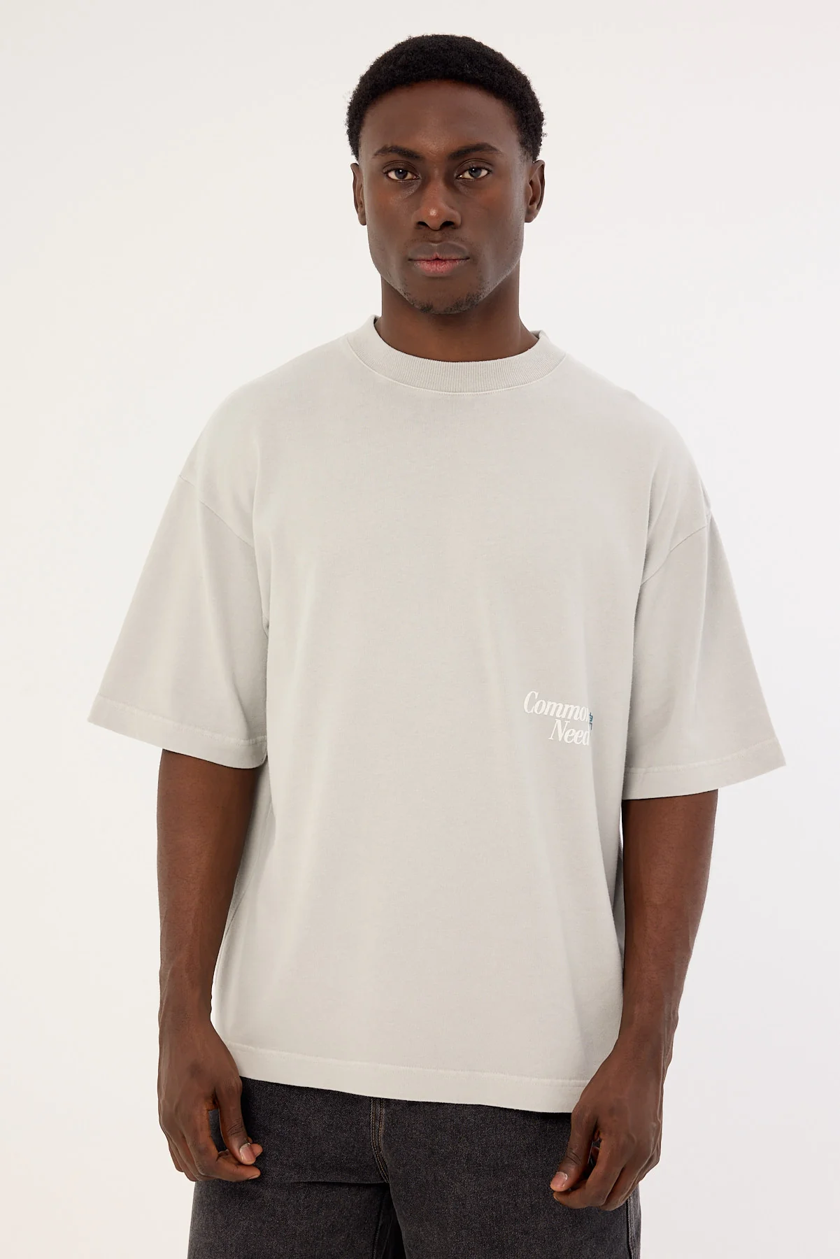 Common Need Ripple Heavyweight Easy Tee Washed Ice Grey - Image 4