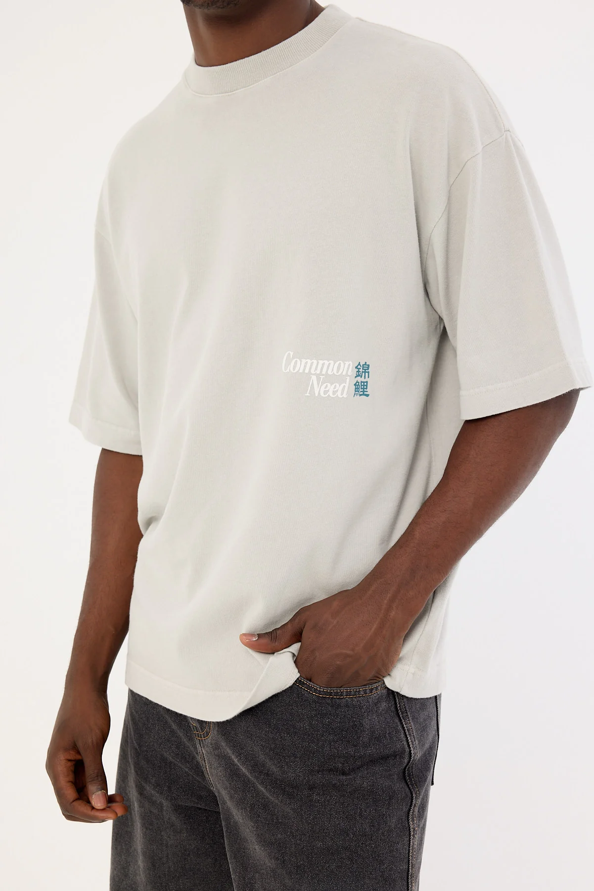 Common Need Ripple Heavyweight Easy Tee Washed Ice Grey - Image 5