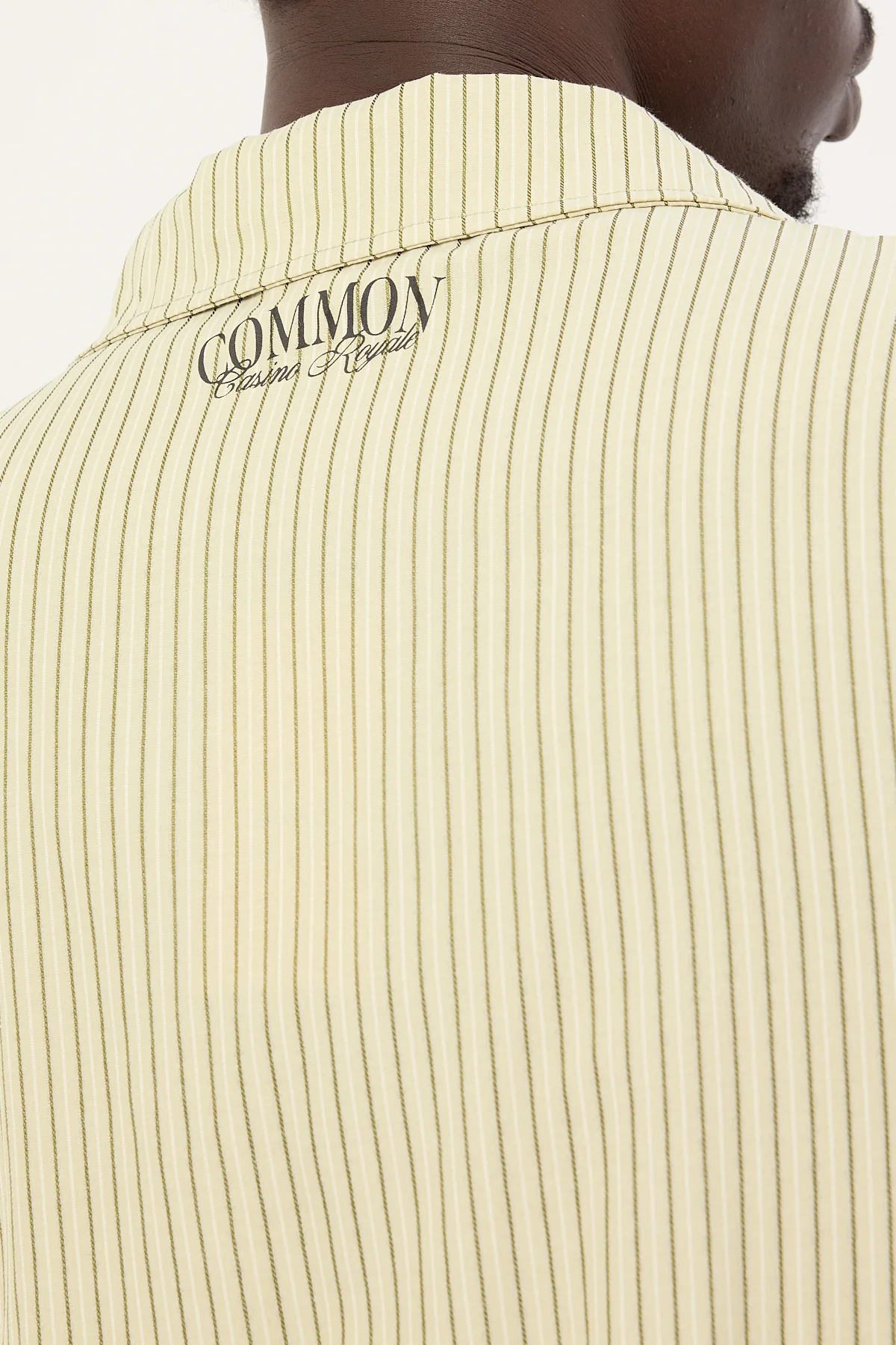 Common Need Royale Boxy Cropped Resort Shirt Sage Stripe - Image 7
