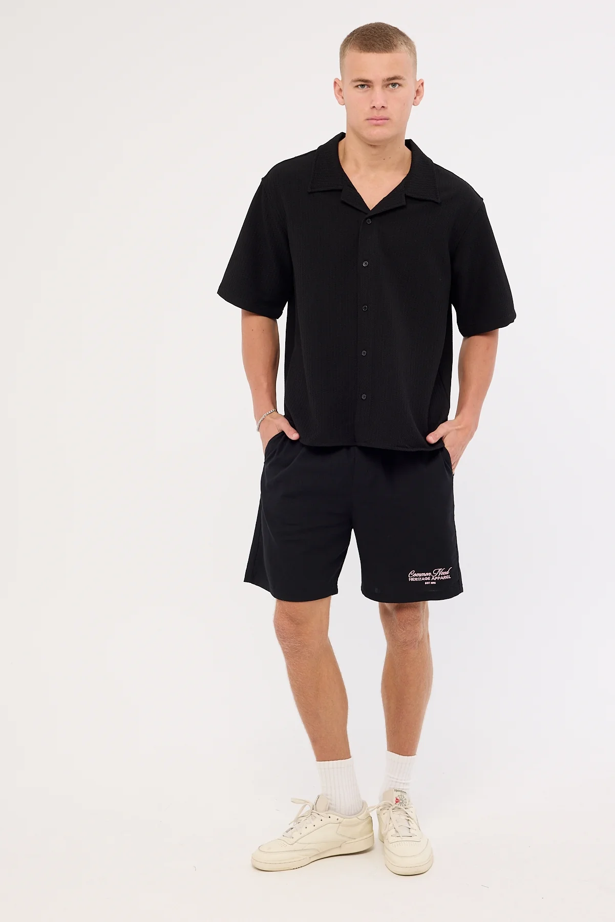 Common Need Royalty Elastic Waist Short Black