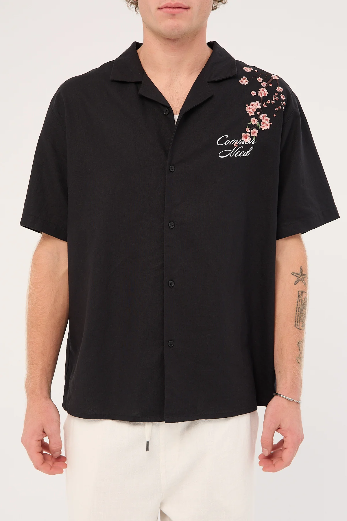 Common Need Sakura Resort Shirt Off Black - Image 8